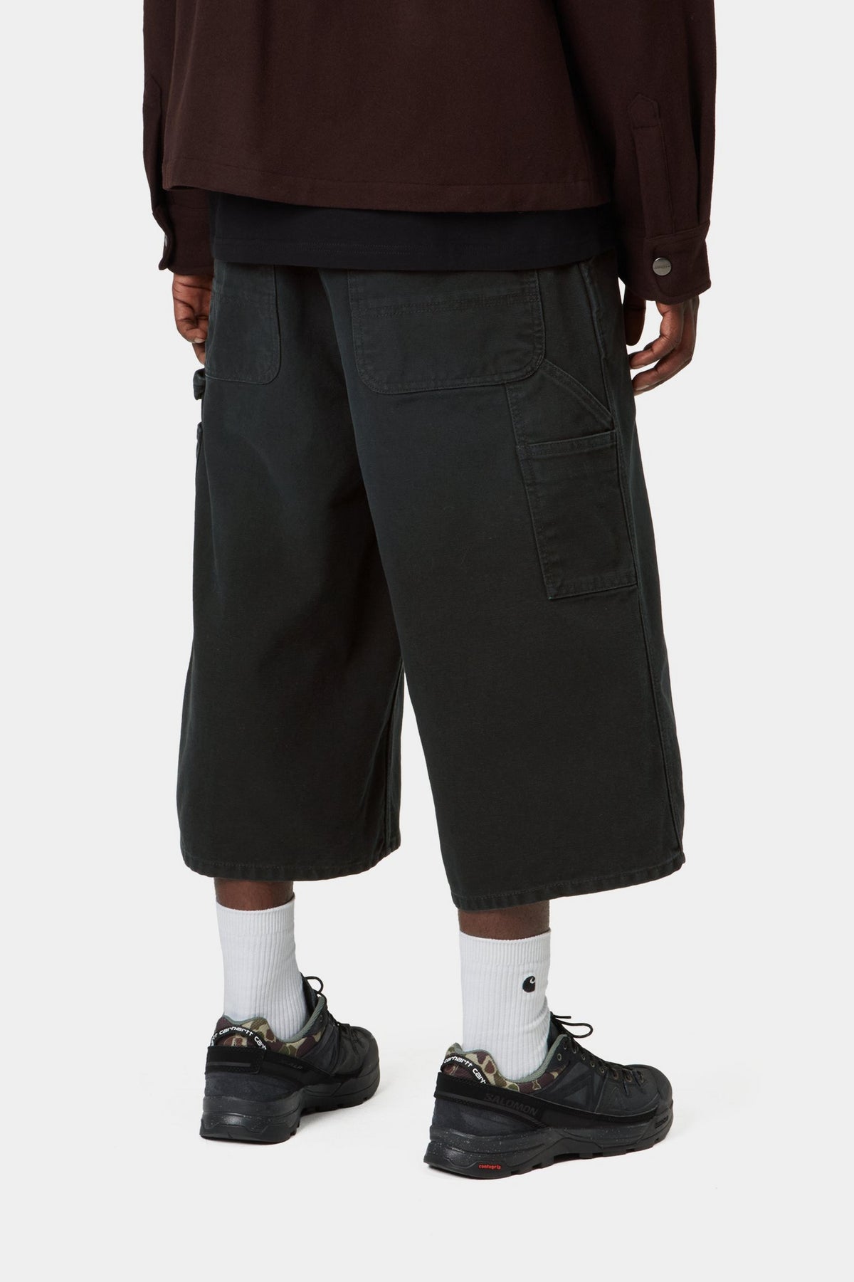 OG Single Knee Long Short - Black stone canvas