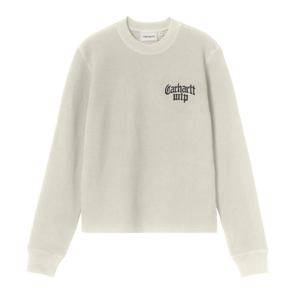 W' L/S Blackletter Waffle T-Shirt - Wax / Black