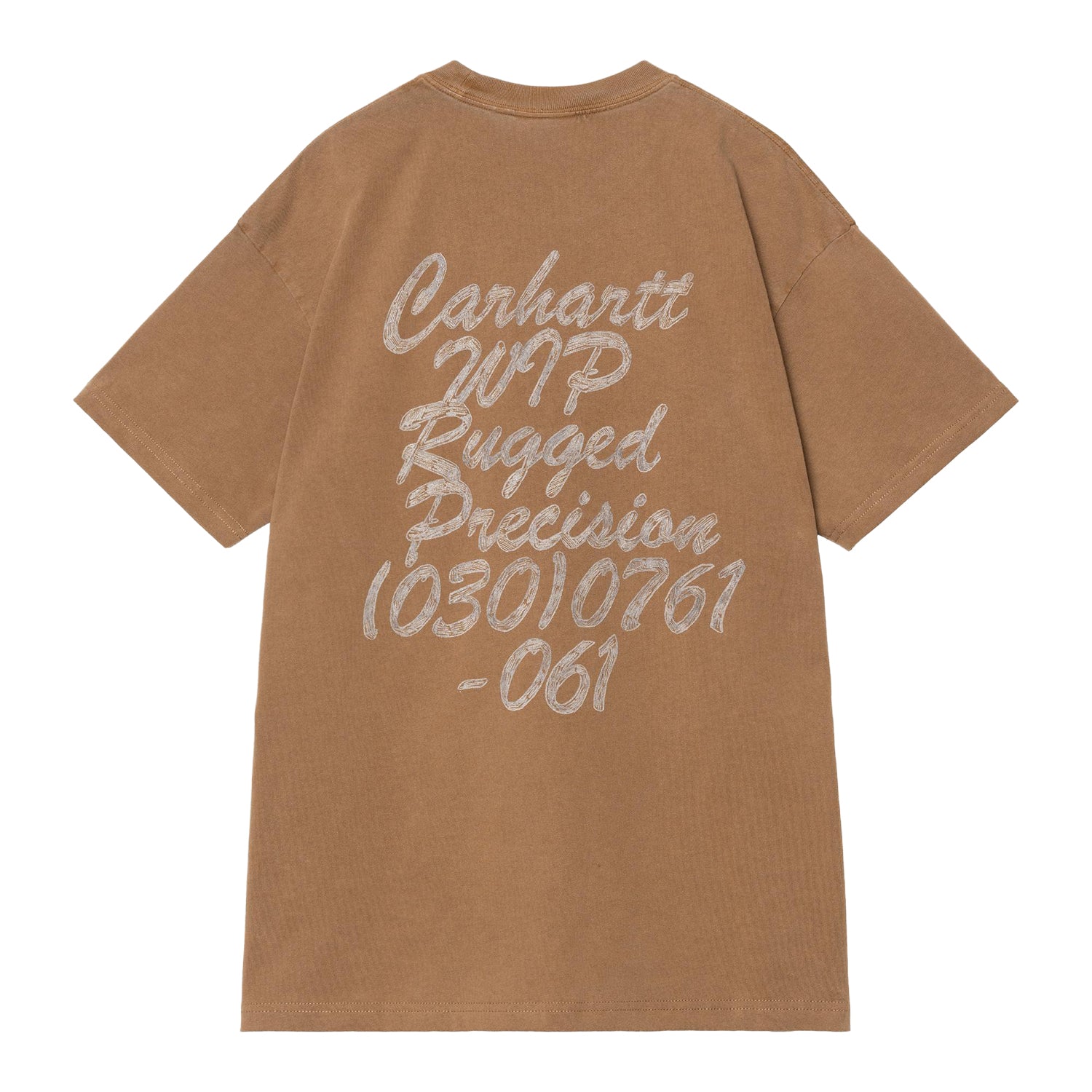 S/S Hatching Script T-Shirt - WIP H Brown, garment dyed