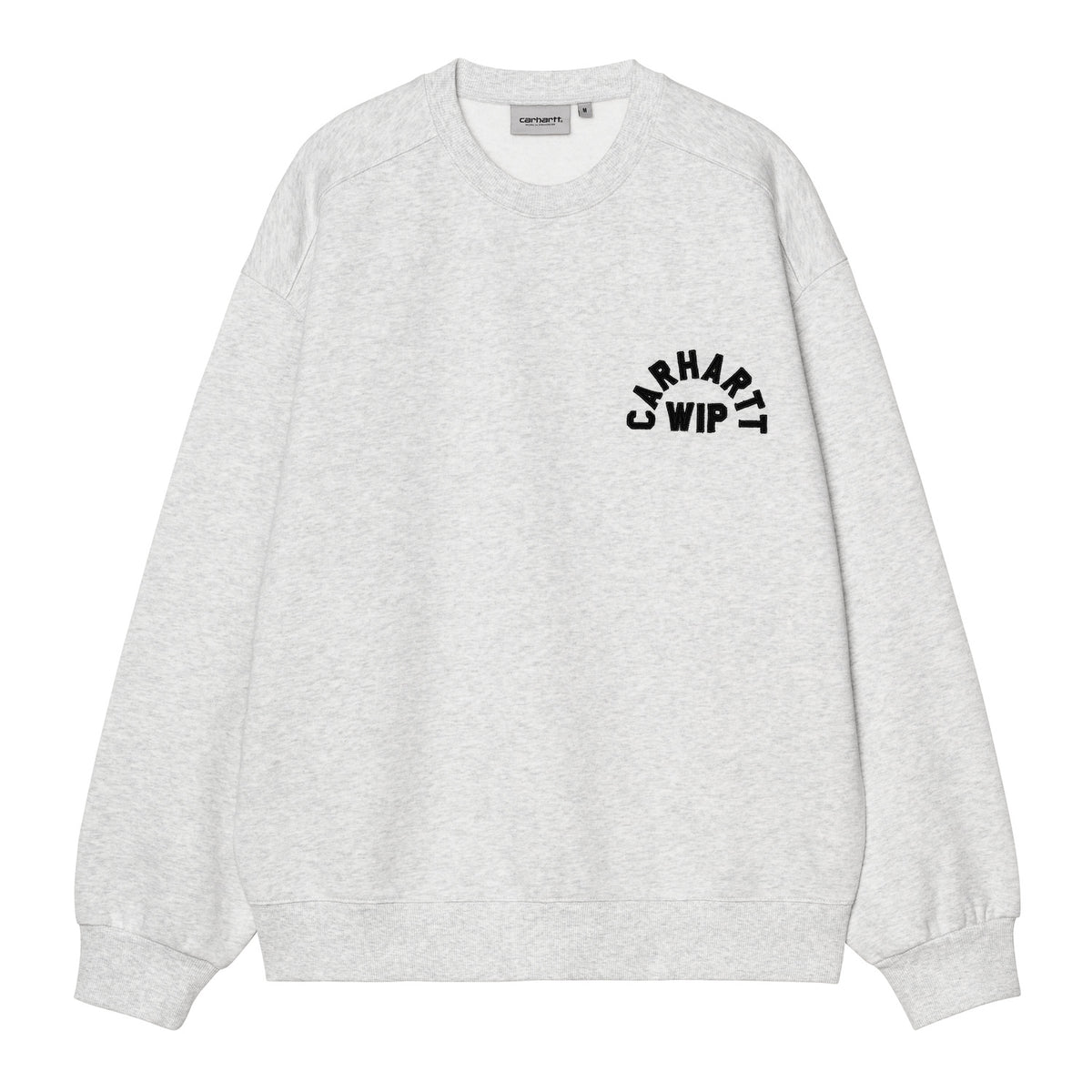Arch Script Sweatshirt - Ash Heather / Dark Navy stone washed