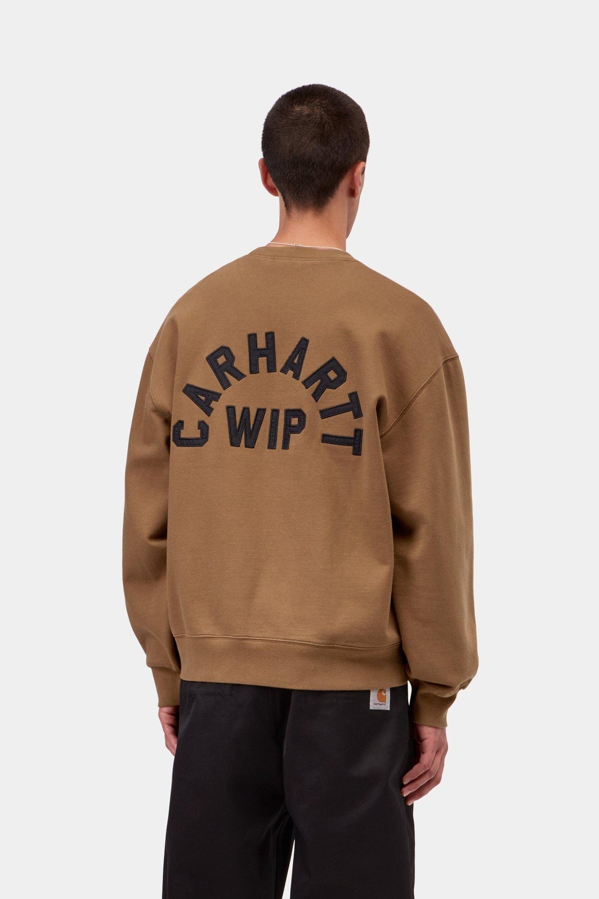 Arch Script Sweatshirt - WIP H Brown / Black stone washed