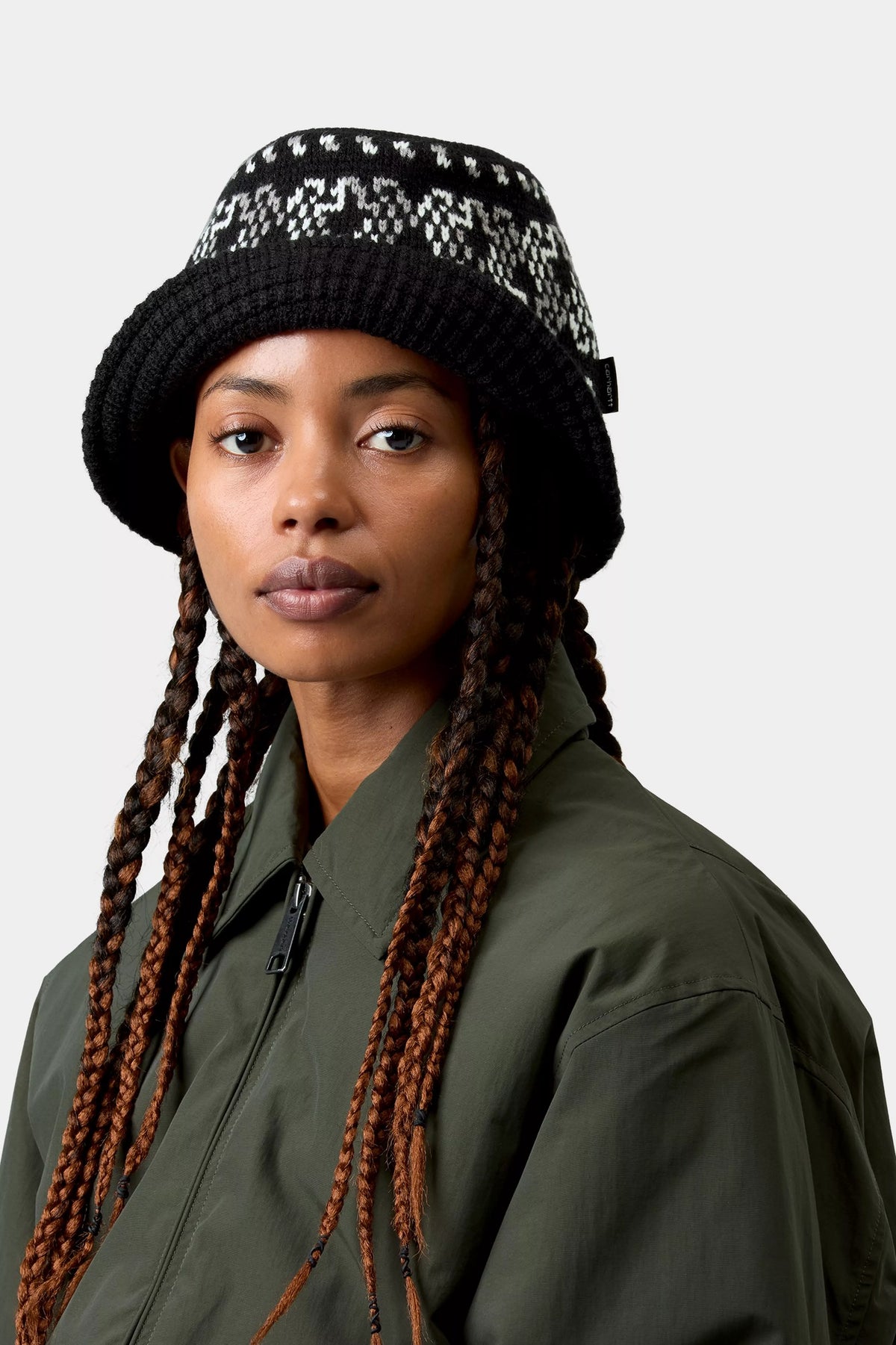 Bricky Man Knitted Bucket Hat - Black