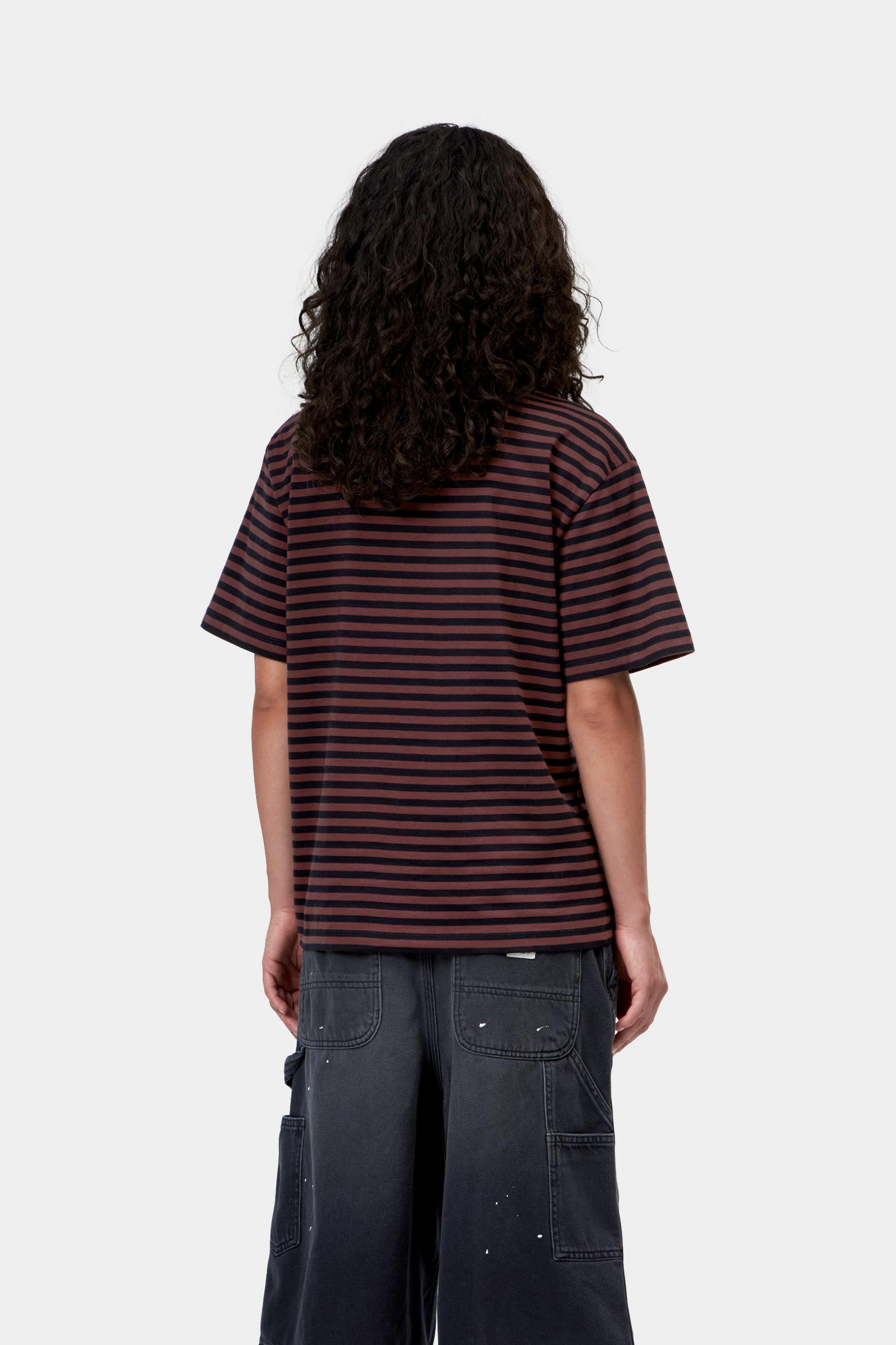 W' S/S Essy T-Shirt - Essy Stripe Black/Amarone