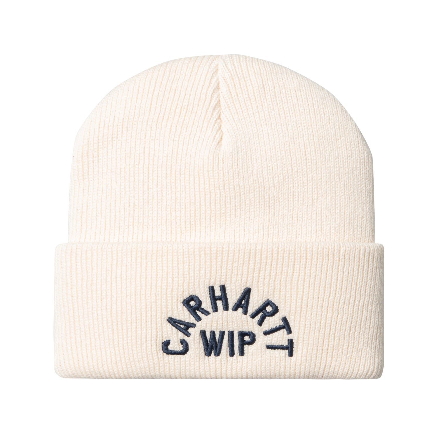 Arch Script Beanie - Natural / Dark Navy