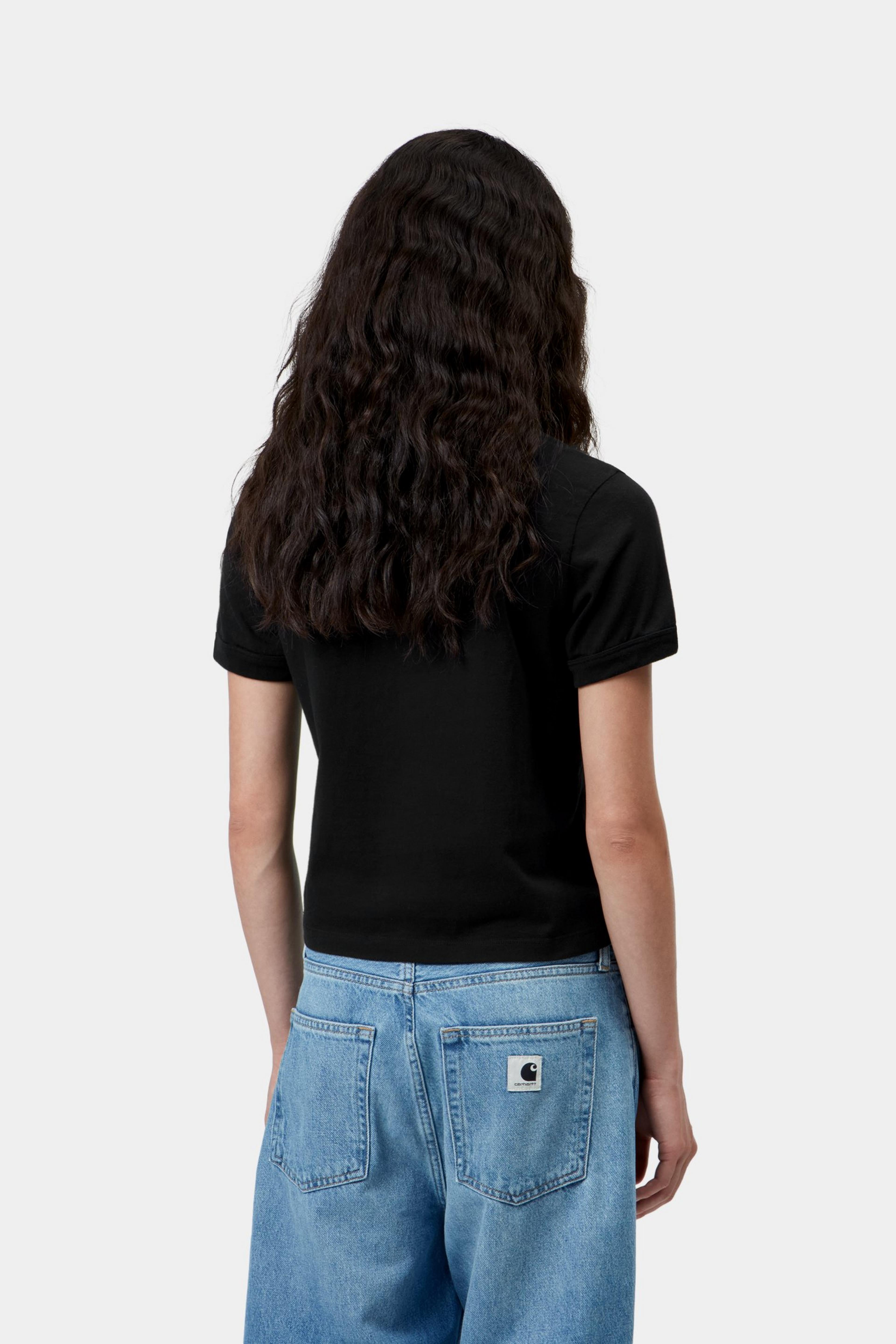 W' S/S Slingshot T-Shirt - Black,heavy stone wash