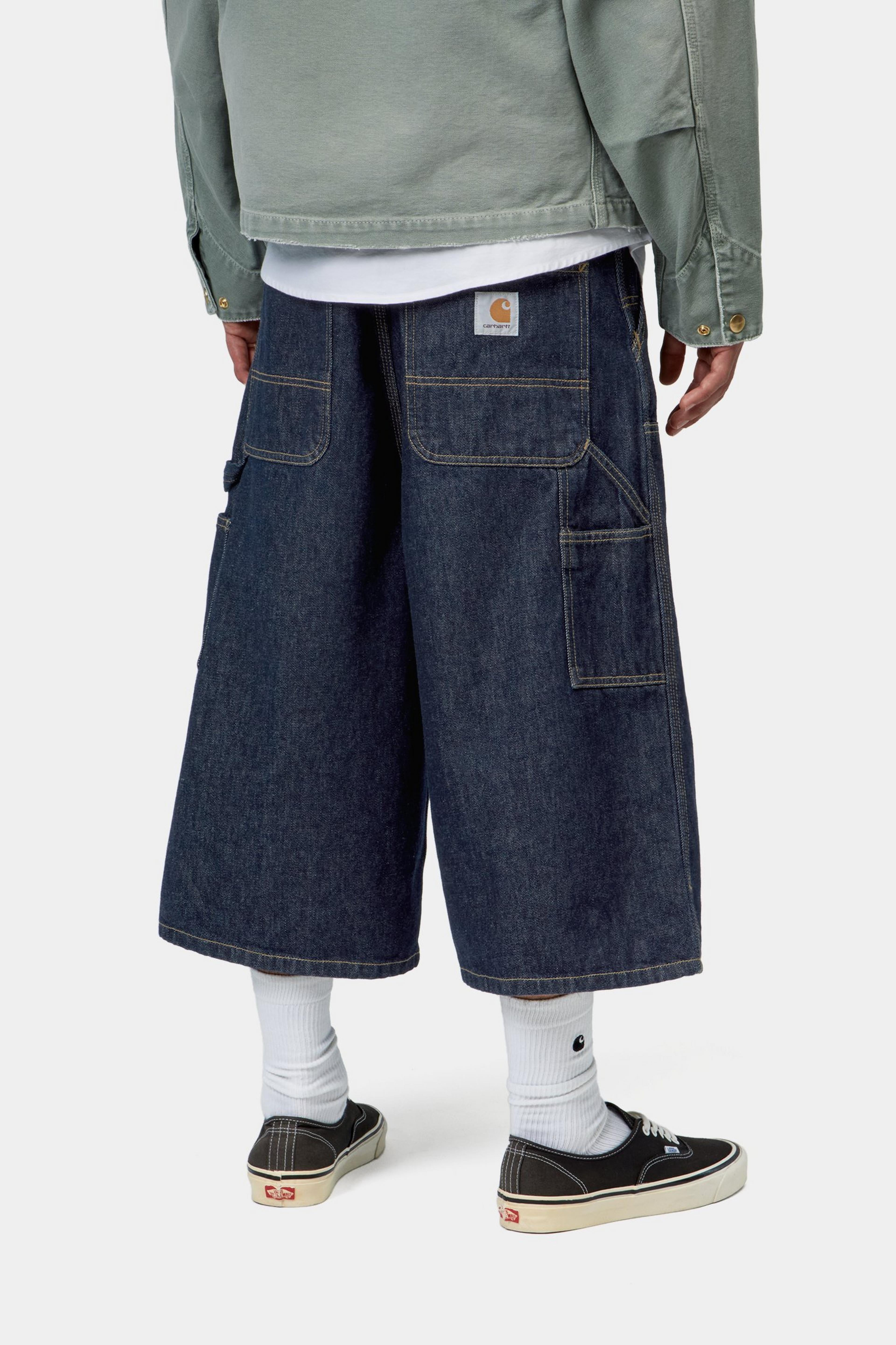 OG Double Knee Short (Long) - Blue, Rinsed