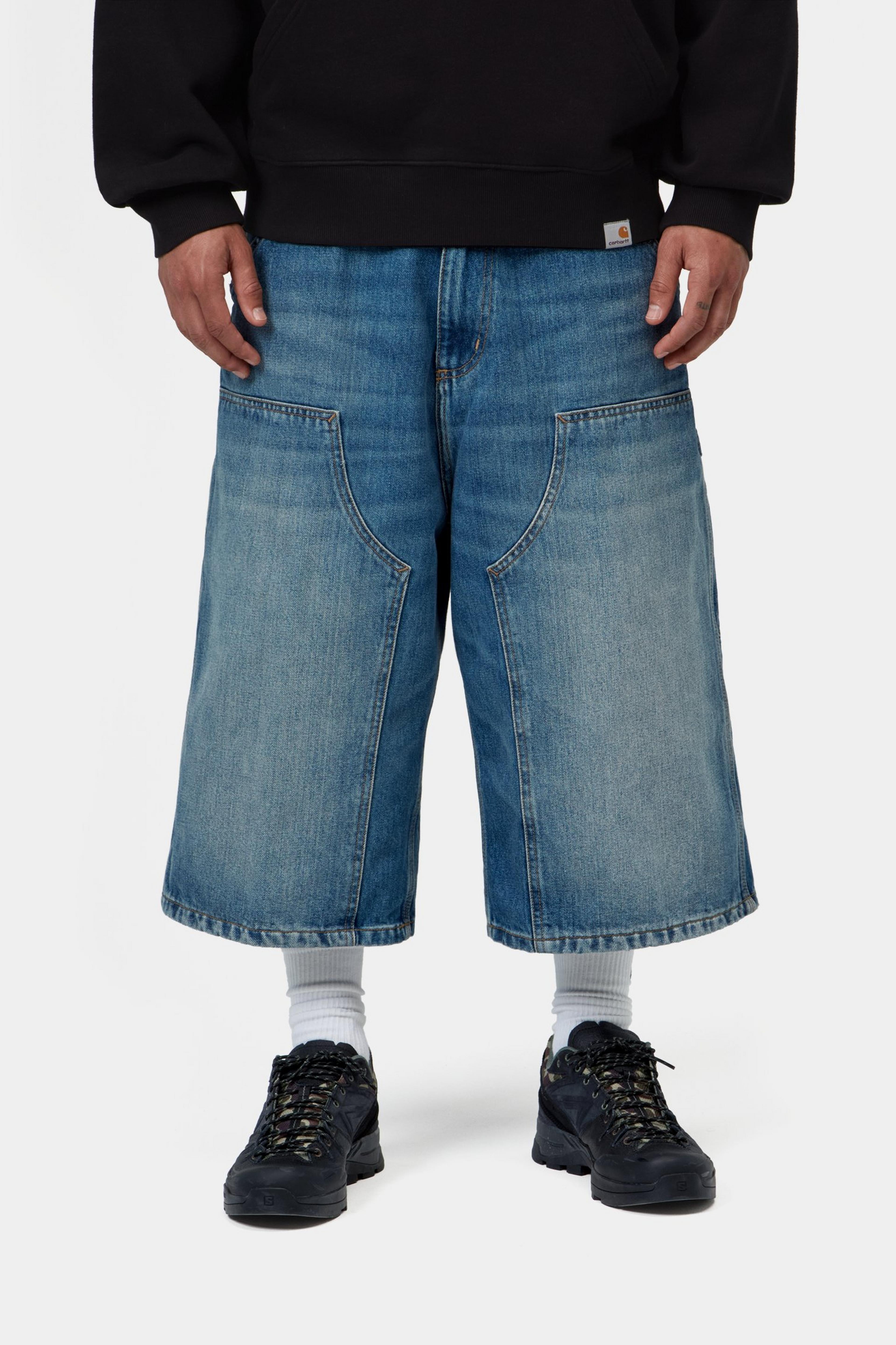 OG Double Knee Short (Long) - Blue, Old used wash
