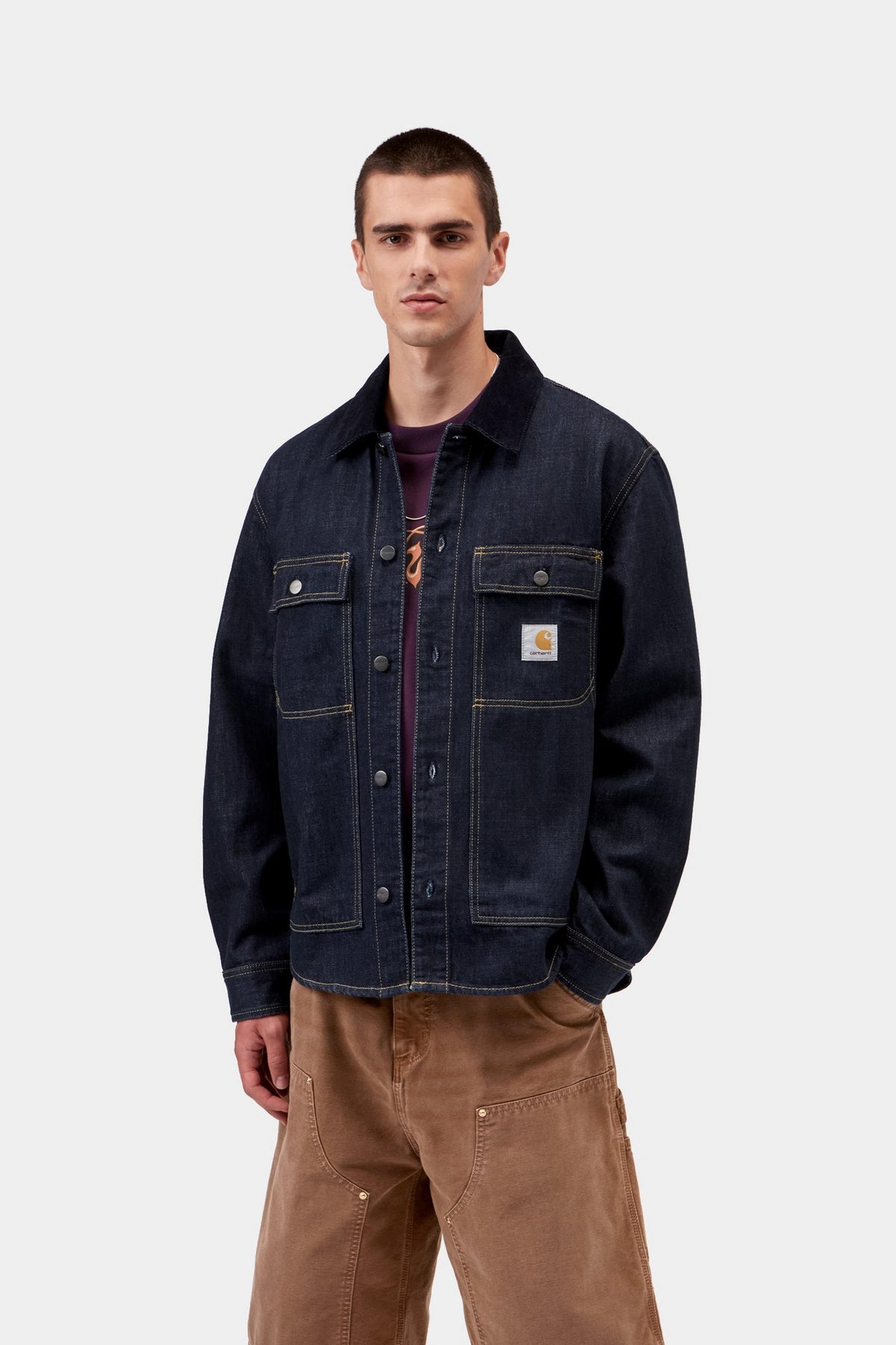 Oakland Shirt Jac - Blue / Dark Navy, Rinsed