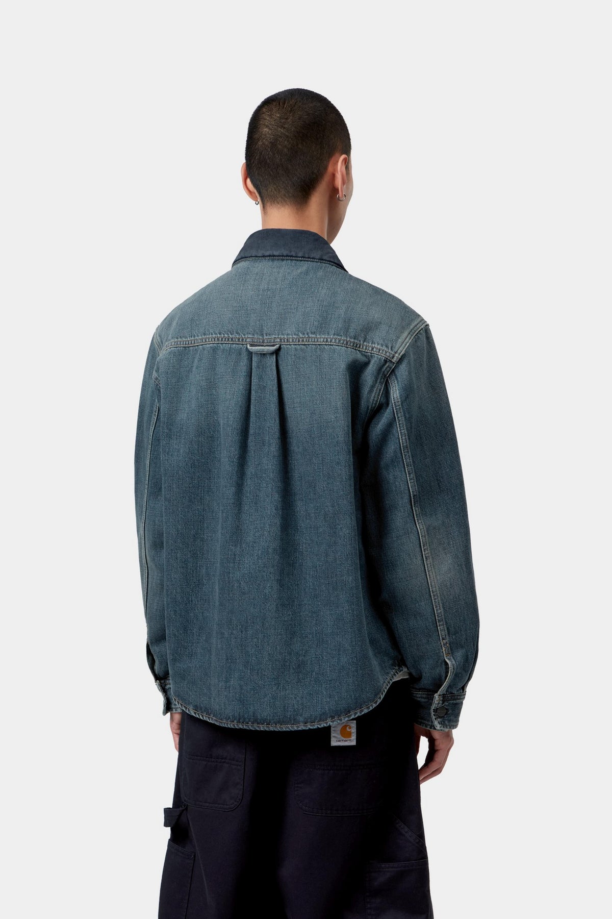 Oakland Shirt Jac - Blue / Dark Navy, Worn used wash