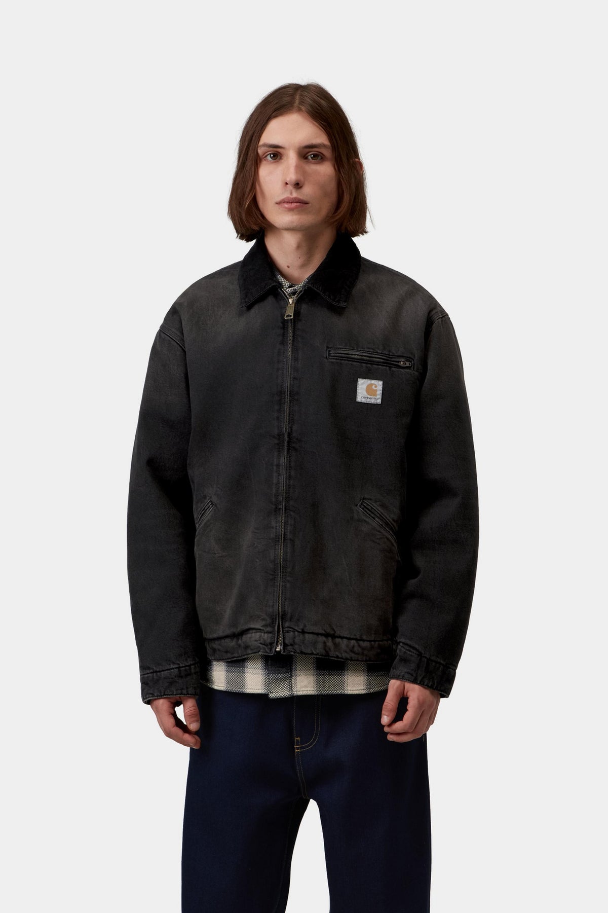 OG Detroit Jacket - Black / Black tobacco used wash