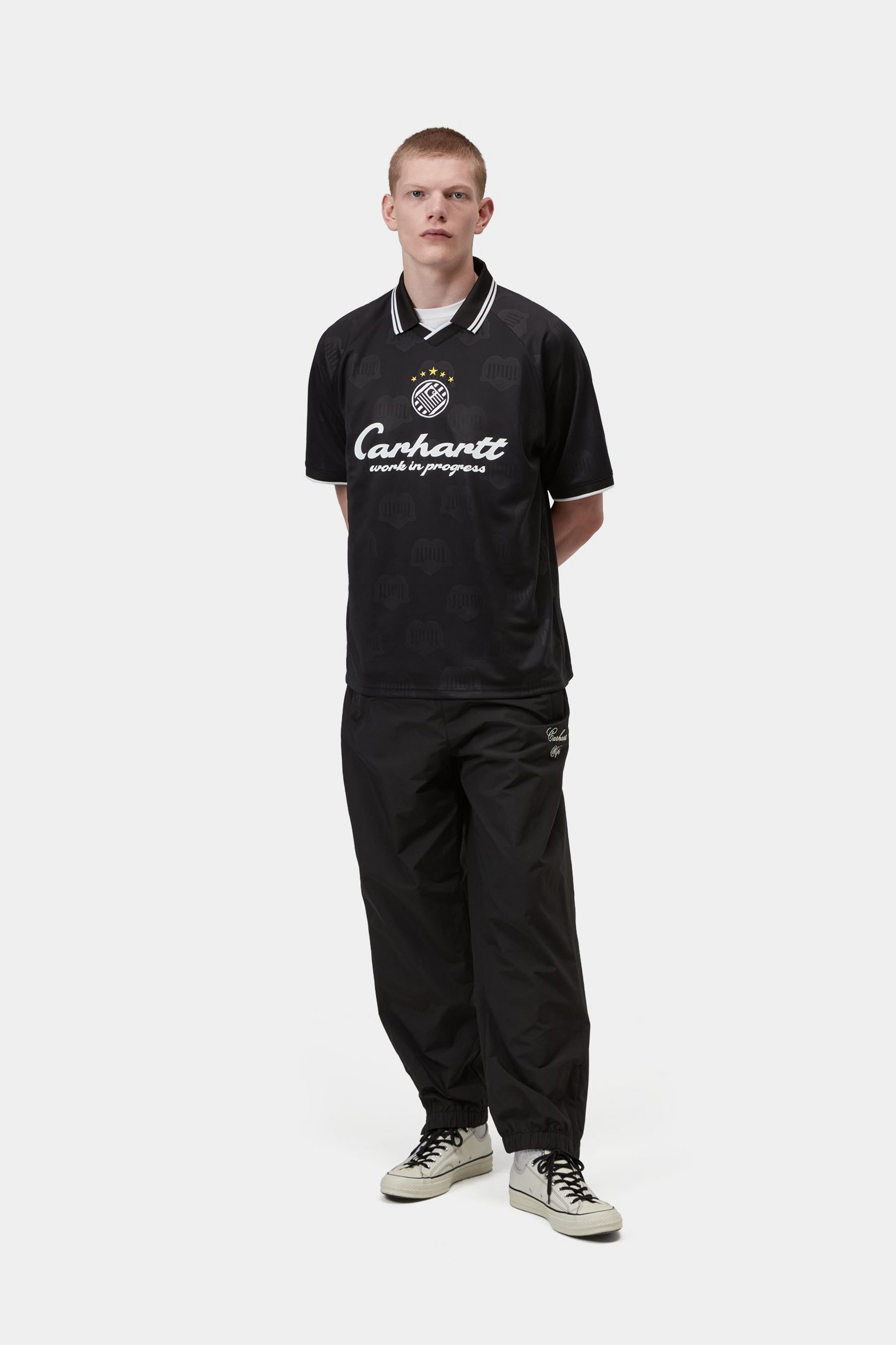 S/S Terrace Football T-Shirt - Heart Train Jacquard, Black