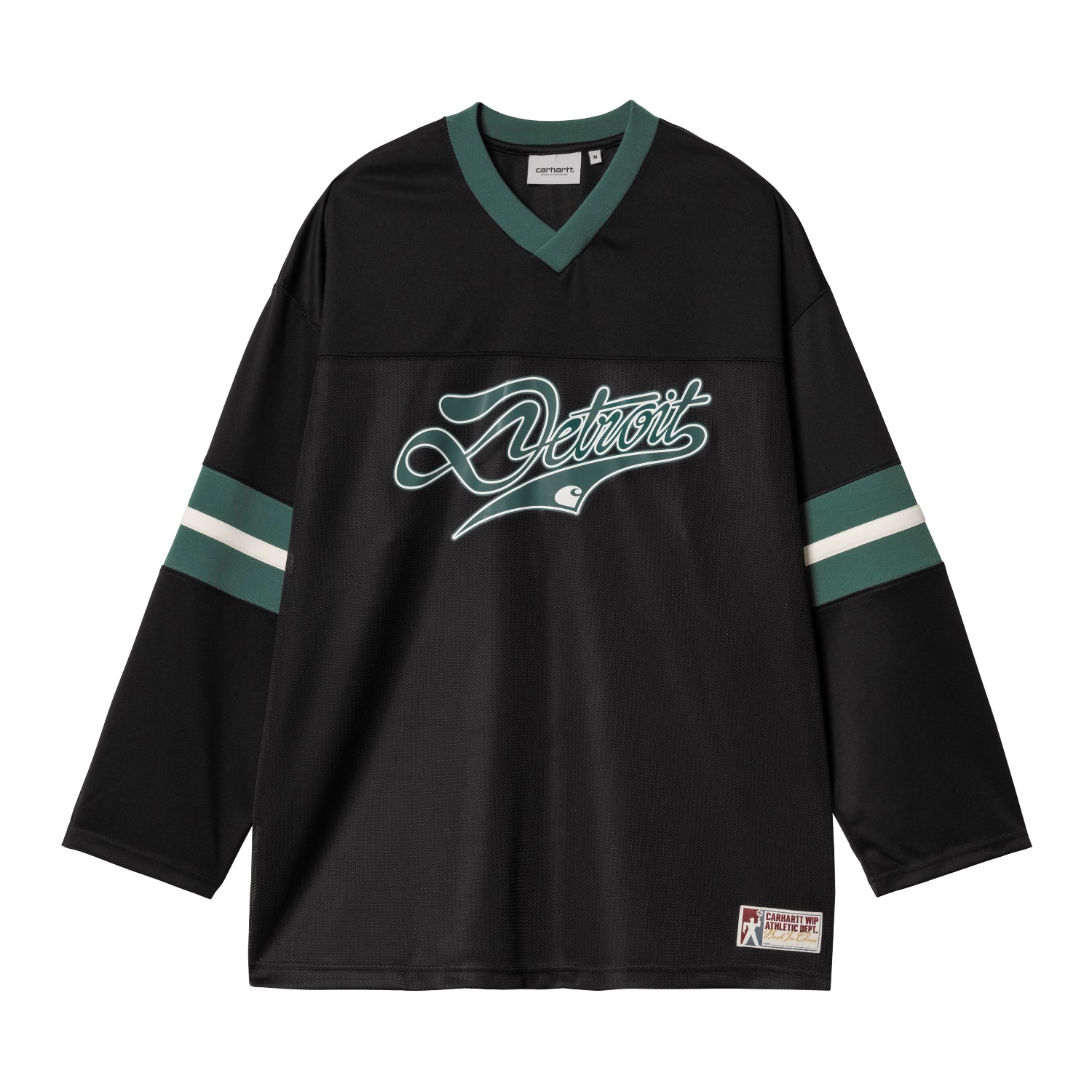 L/S DETROIT MESH T-SHIRT - Black / Conifer / Wax