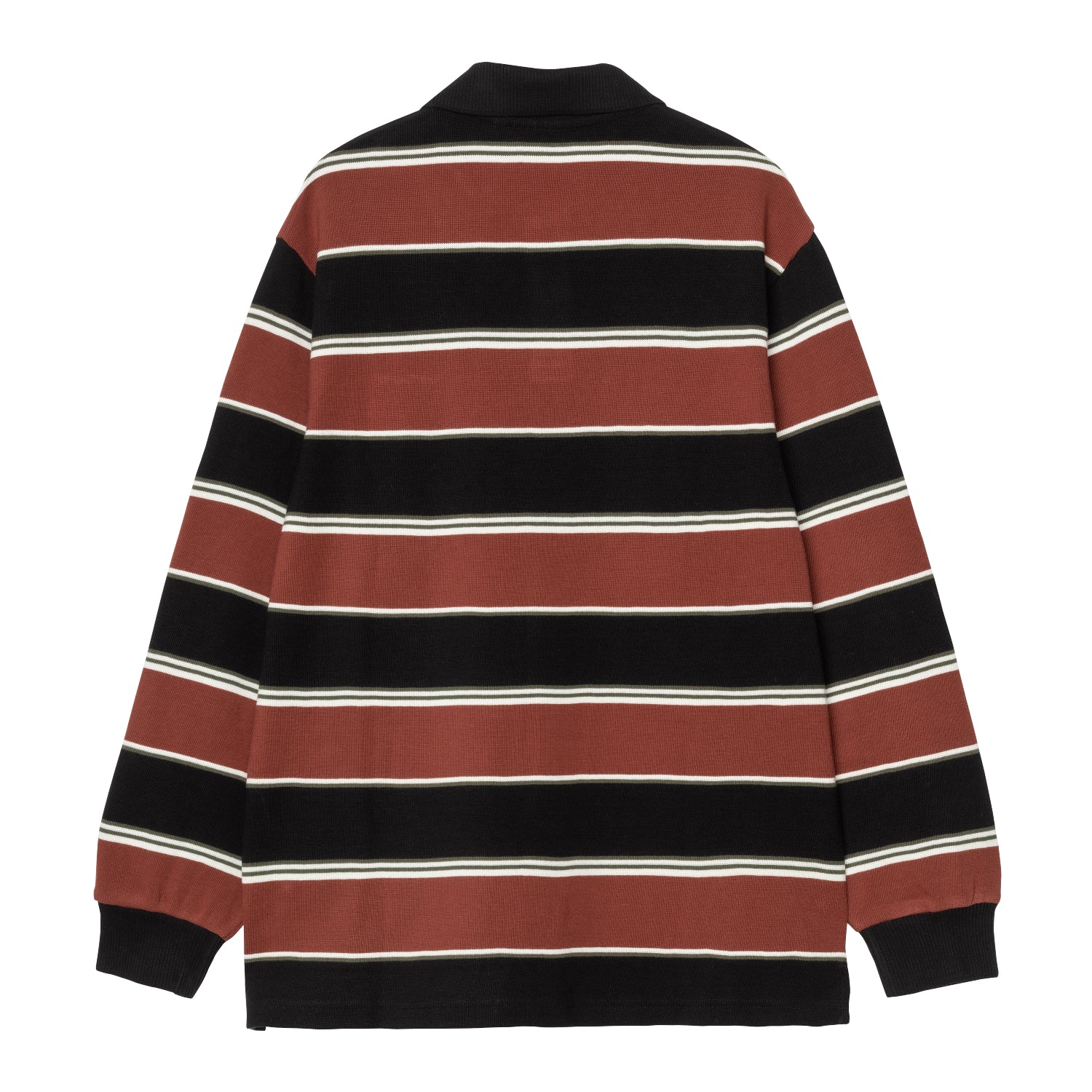 L/S MALONE RUGBY SHIRT - Malone Stripe, Dark Brick