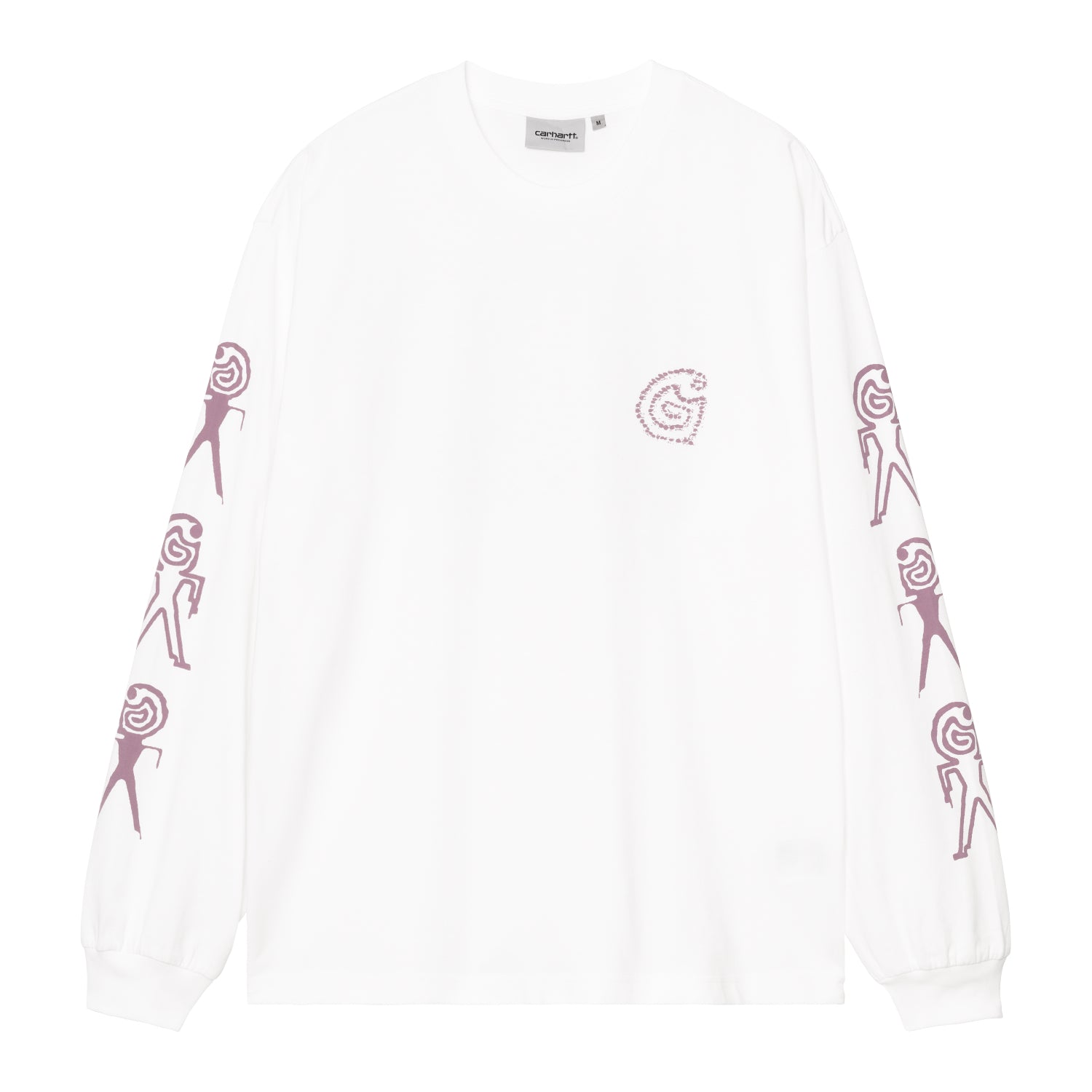 L/S TERRESTRIAL T-SHIRT - White / Pink Fog (pigment garment dyed)