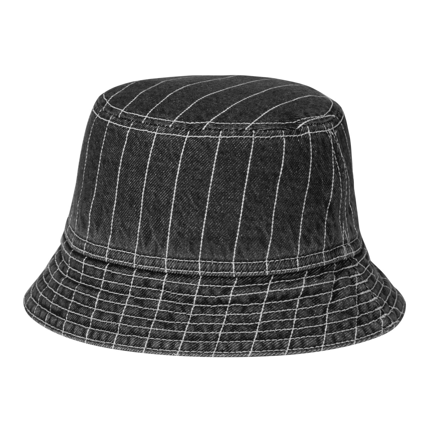 ORLEAN BUCKET HAT - Orlean Stripe, Black / White (stone washed)