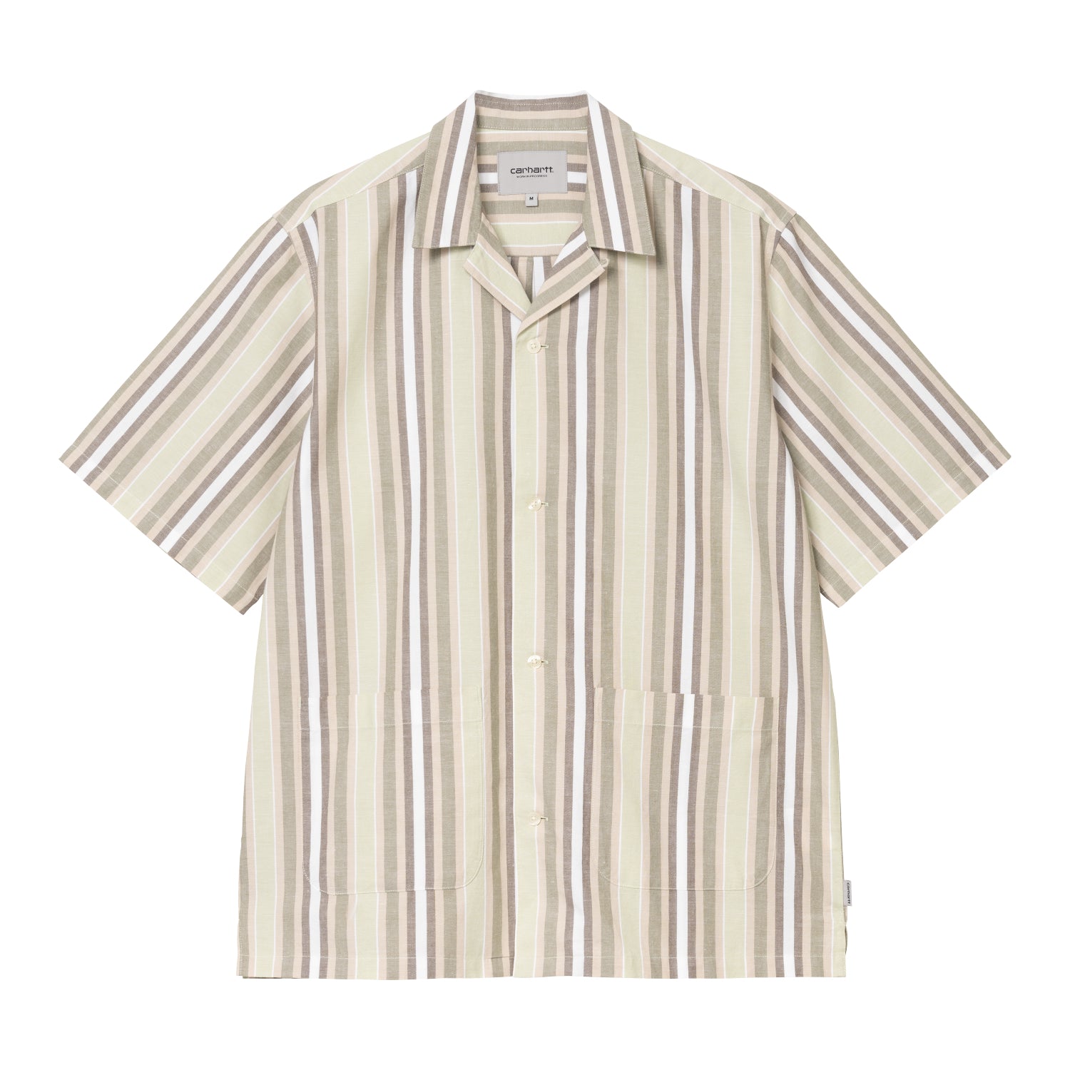 S/S FOLSEY SHIRT  -  Folsey Stripe, Pale Olive / White