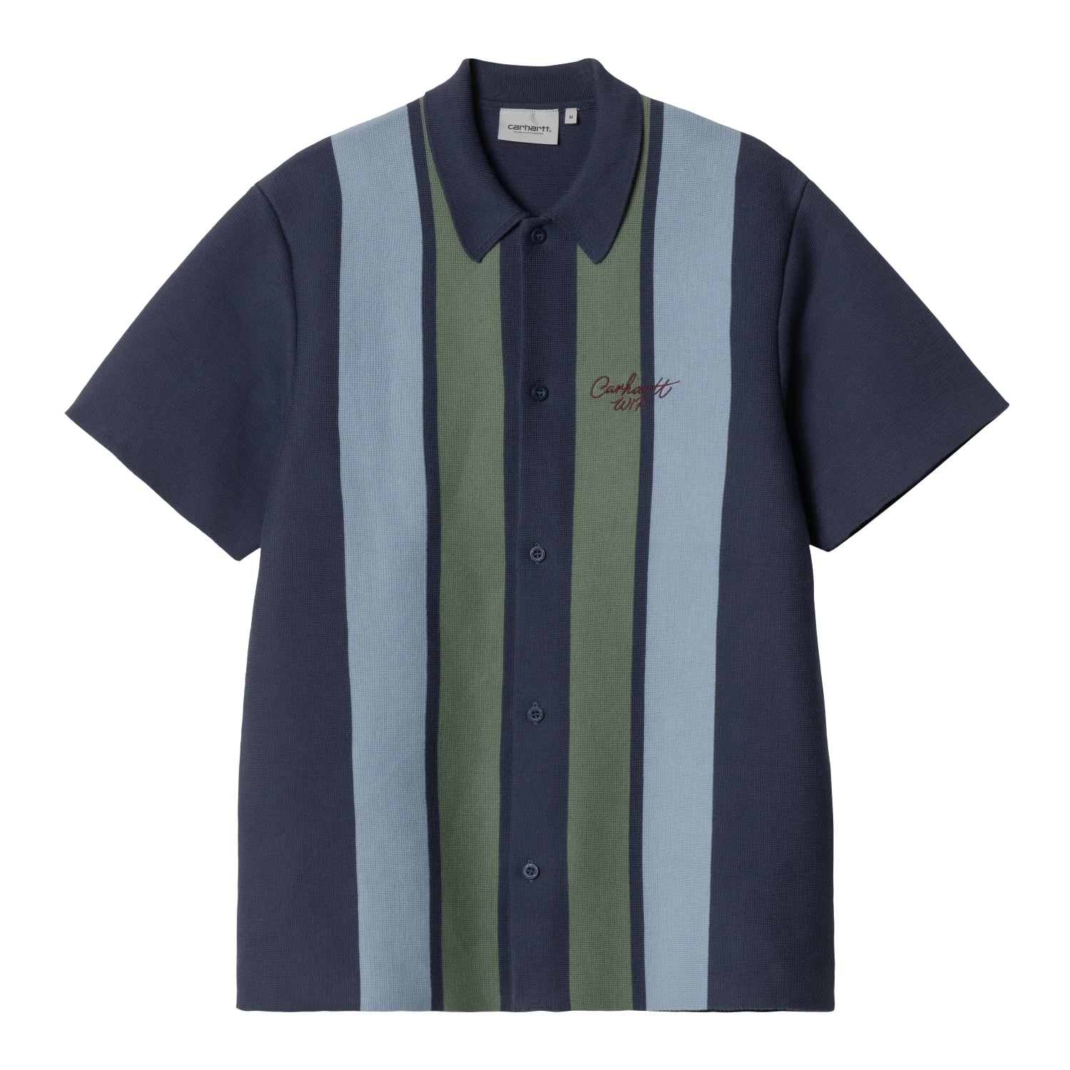 S/S MEMORY KNIT SHIRT - Percy Stripe, Ink