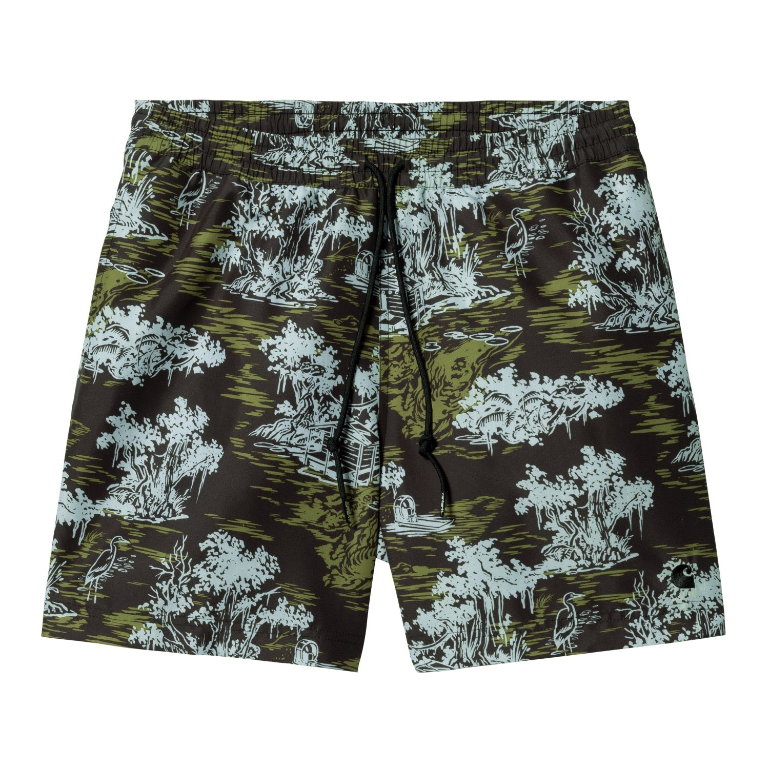 SLATER SWIM TRUNKS - Bayou Print, Midnight Black