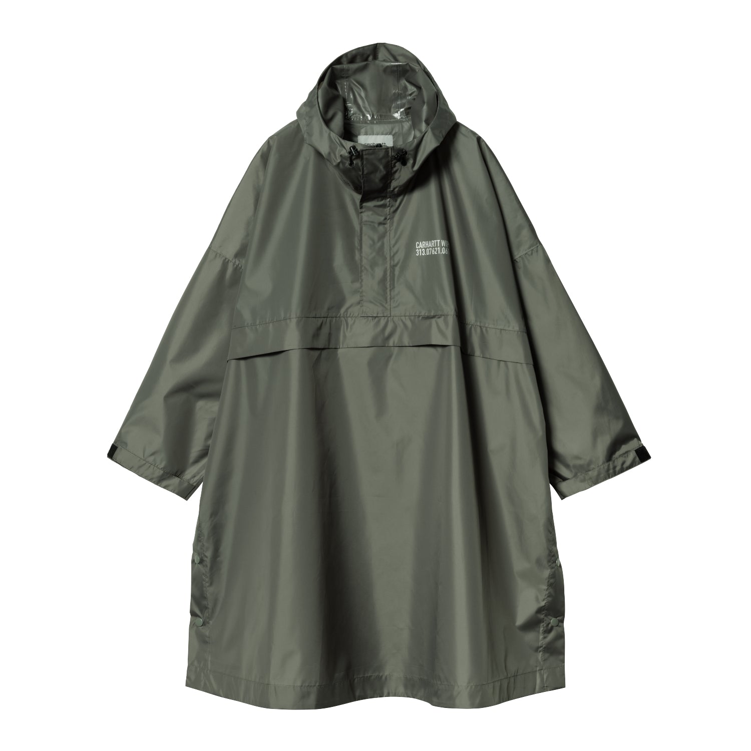 TOUR PACKABLE RAIN PONCHO - Smoke Green / Reflective