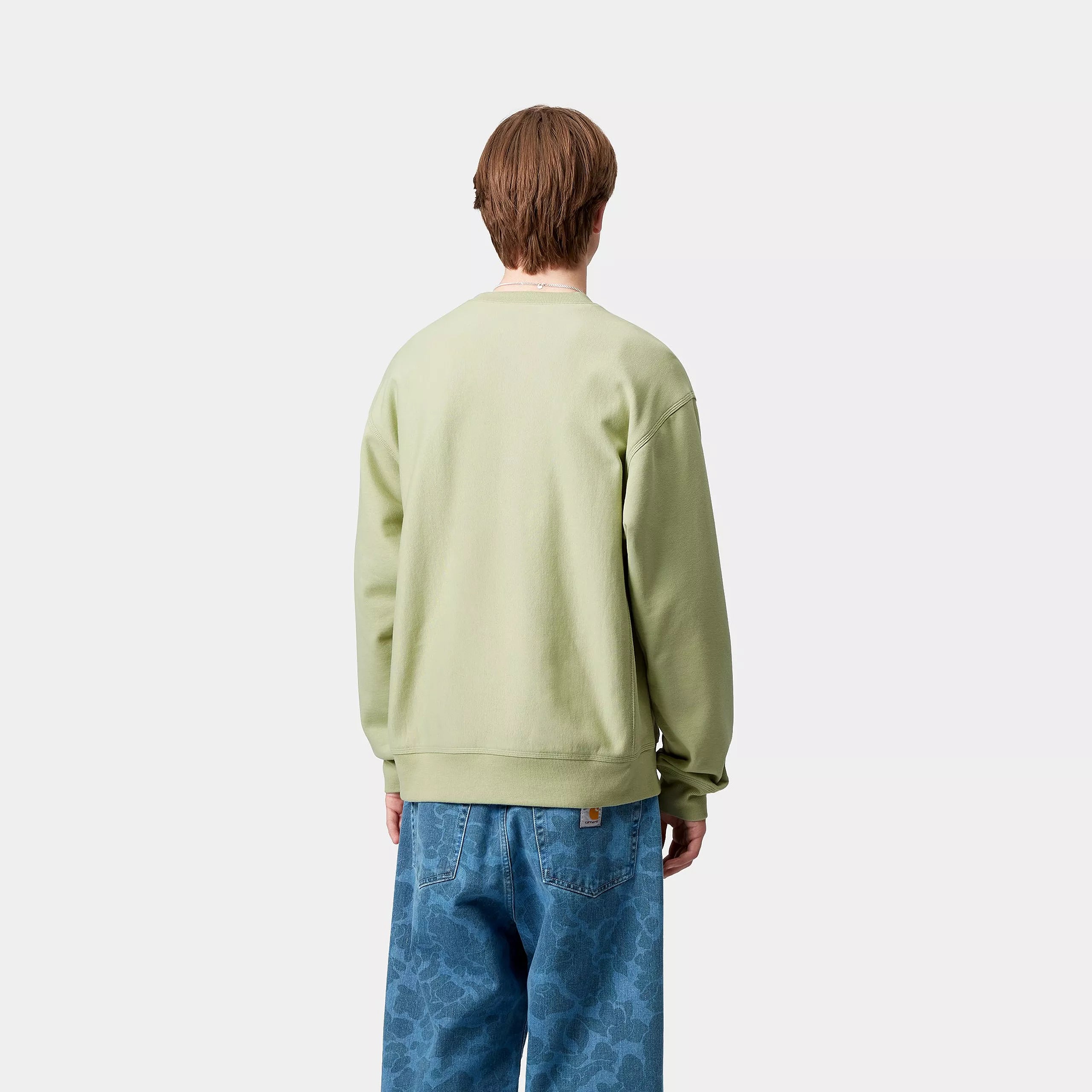 AMERICAN SCRIPT SWEAT - Pale Olive