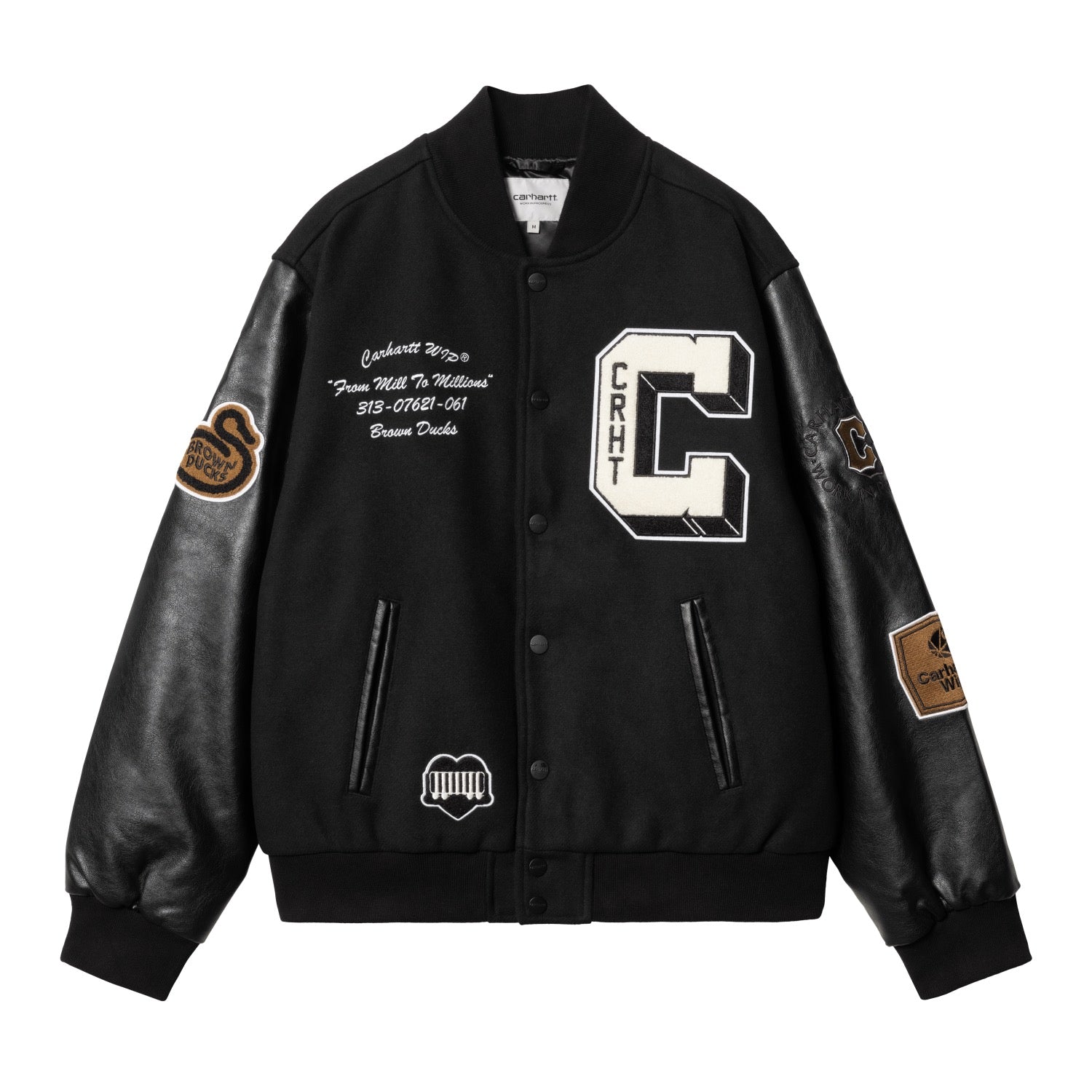 Carhartt BROWN DUCKS BOMBER ジャケット M ブラック
