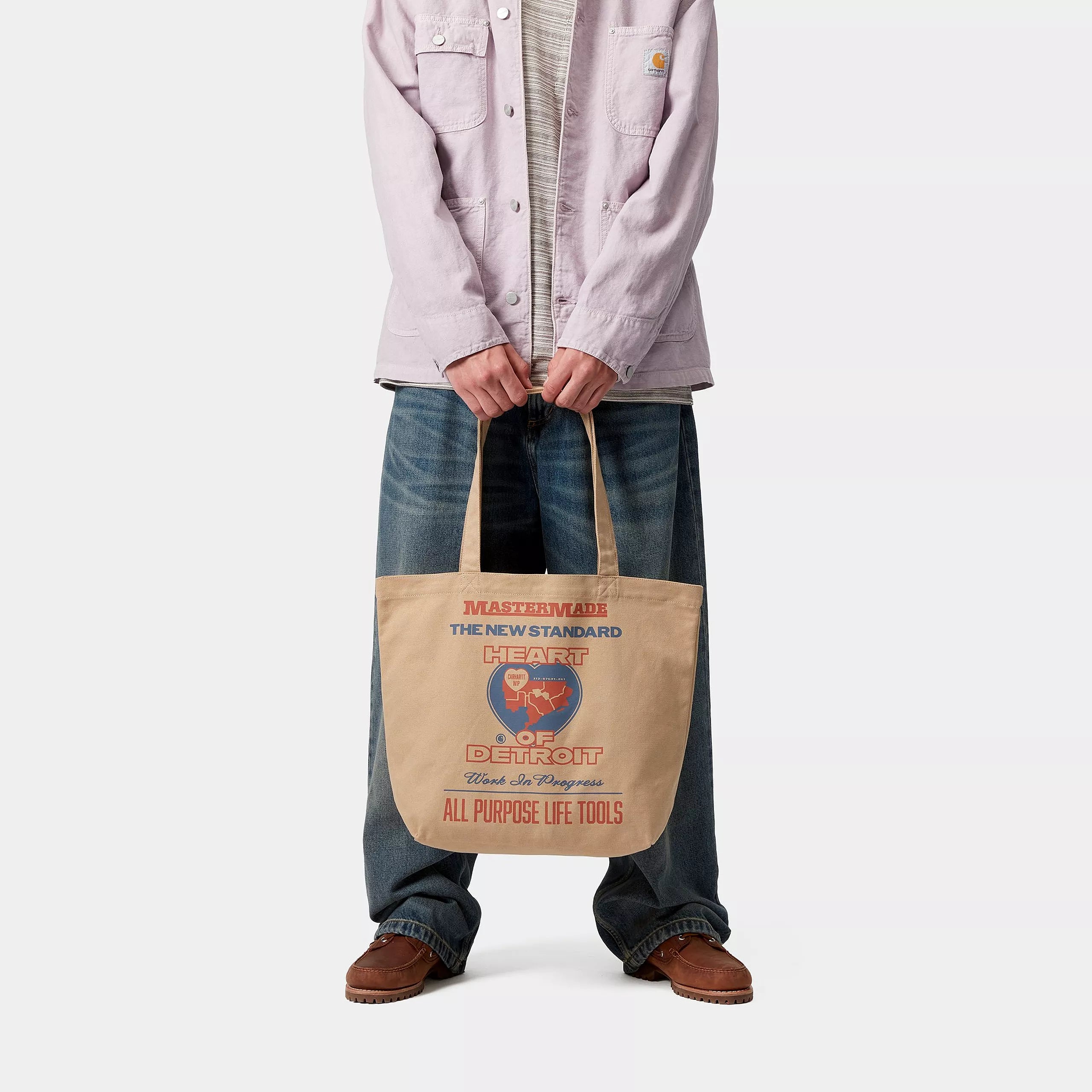 CANVAS GRAPHIC TOTE - Arcan Print Dusty H Brown