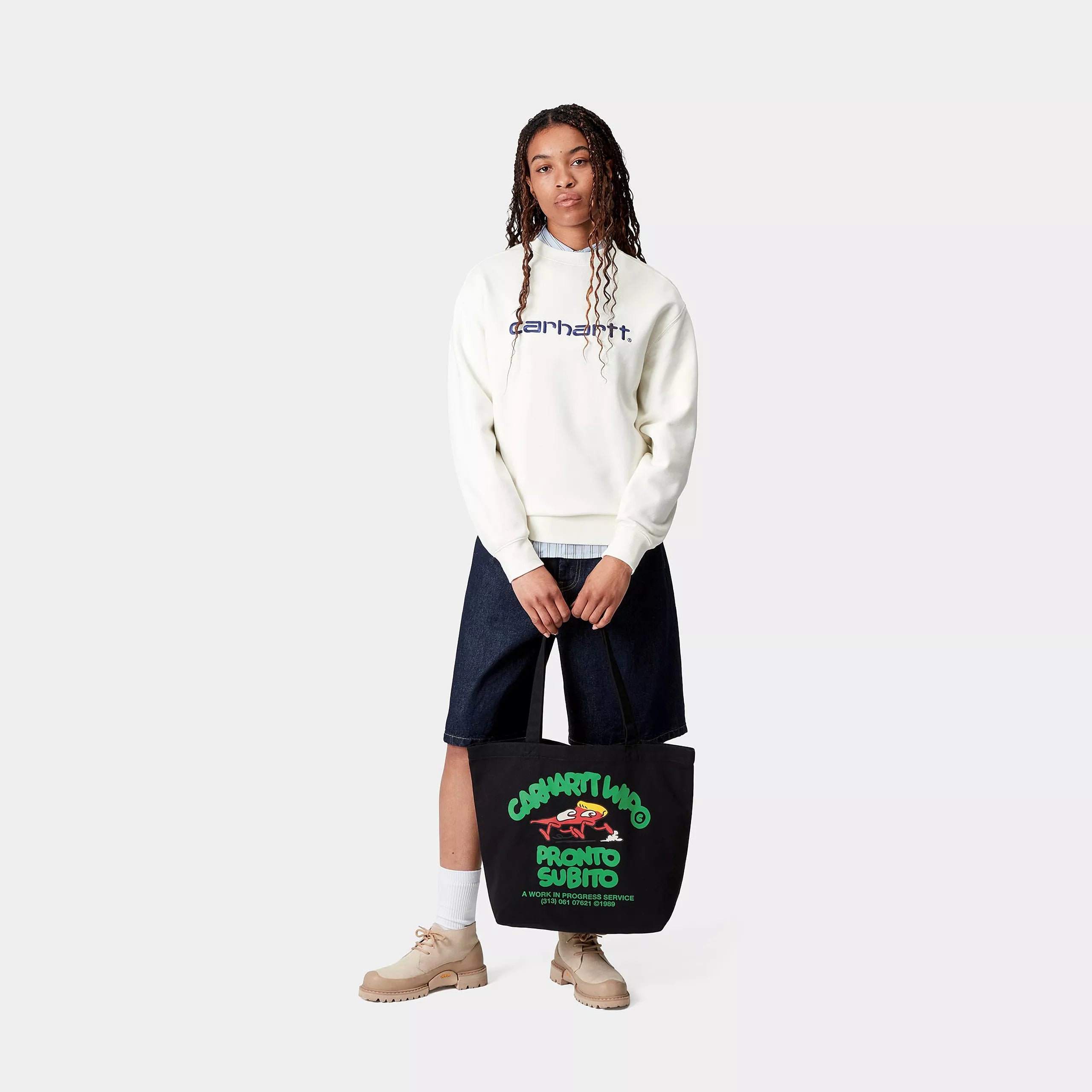 CANVAS GRAPHIC TOTE - Pronto Print Black