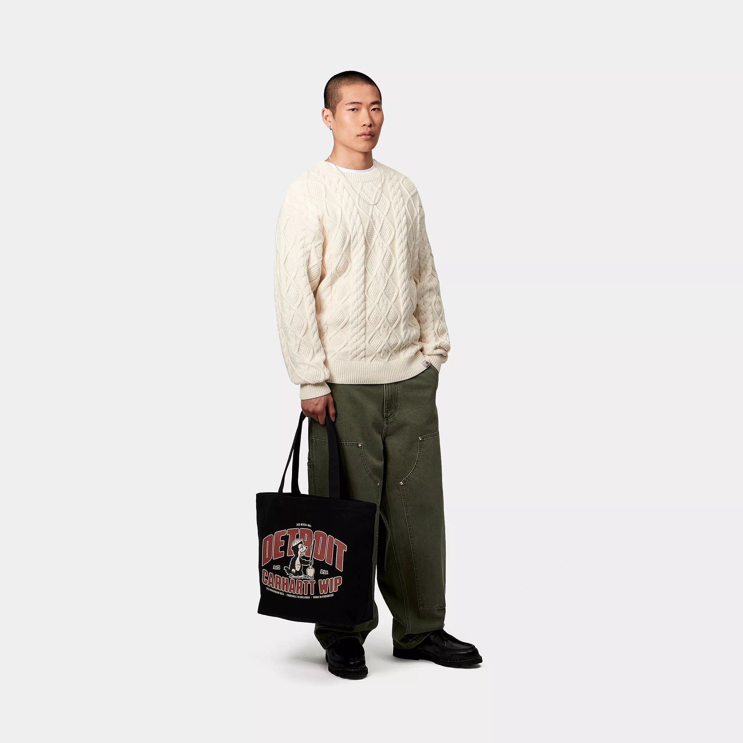 CANVAS GRAPHIC TOTE - Underground Print, Black