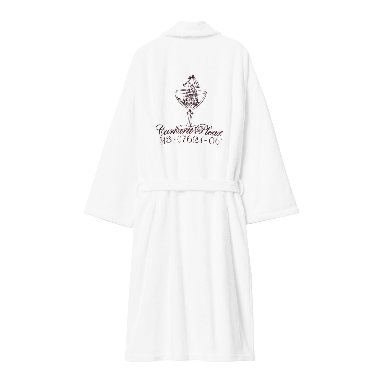 CARHARTT PLEASE BATHROBE - White / Bordeaux