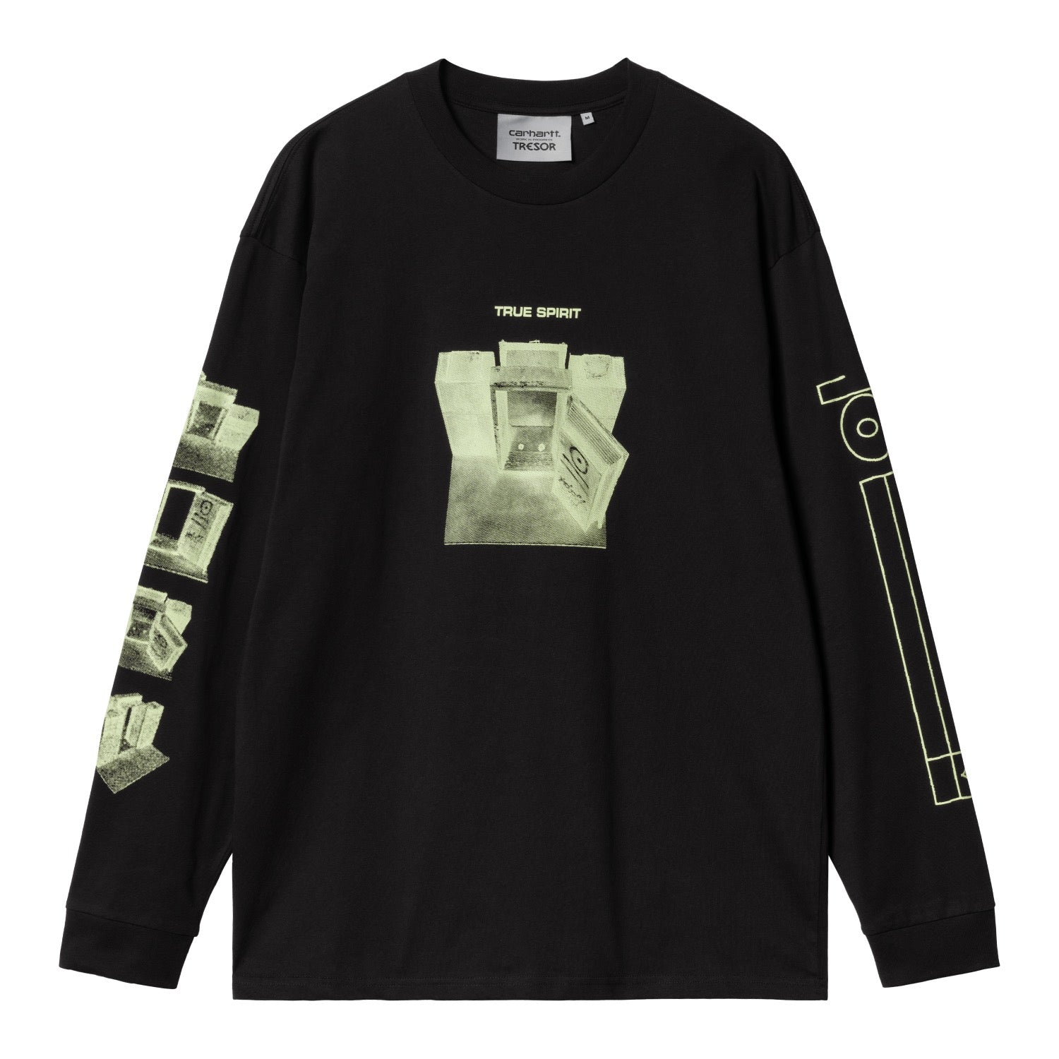 TRESOR TRUE SPIRIT L/S T-SHIRT - Black / Glow Green