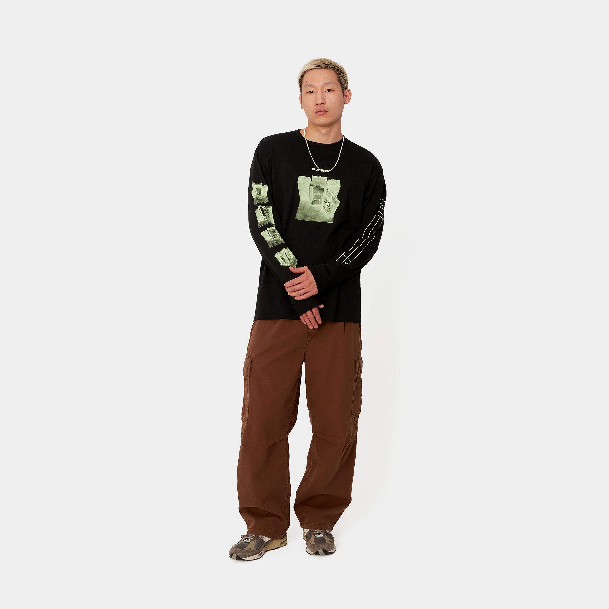 TRESOR TRUE SPIRIT L/S T-SHIRT - Black / Glow Green