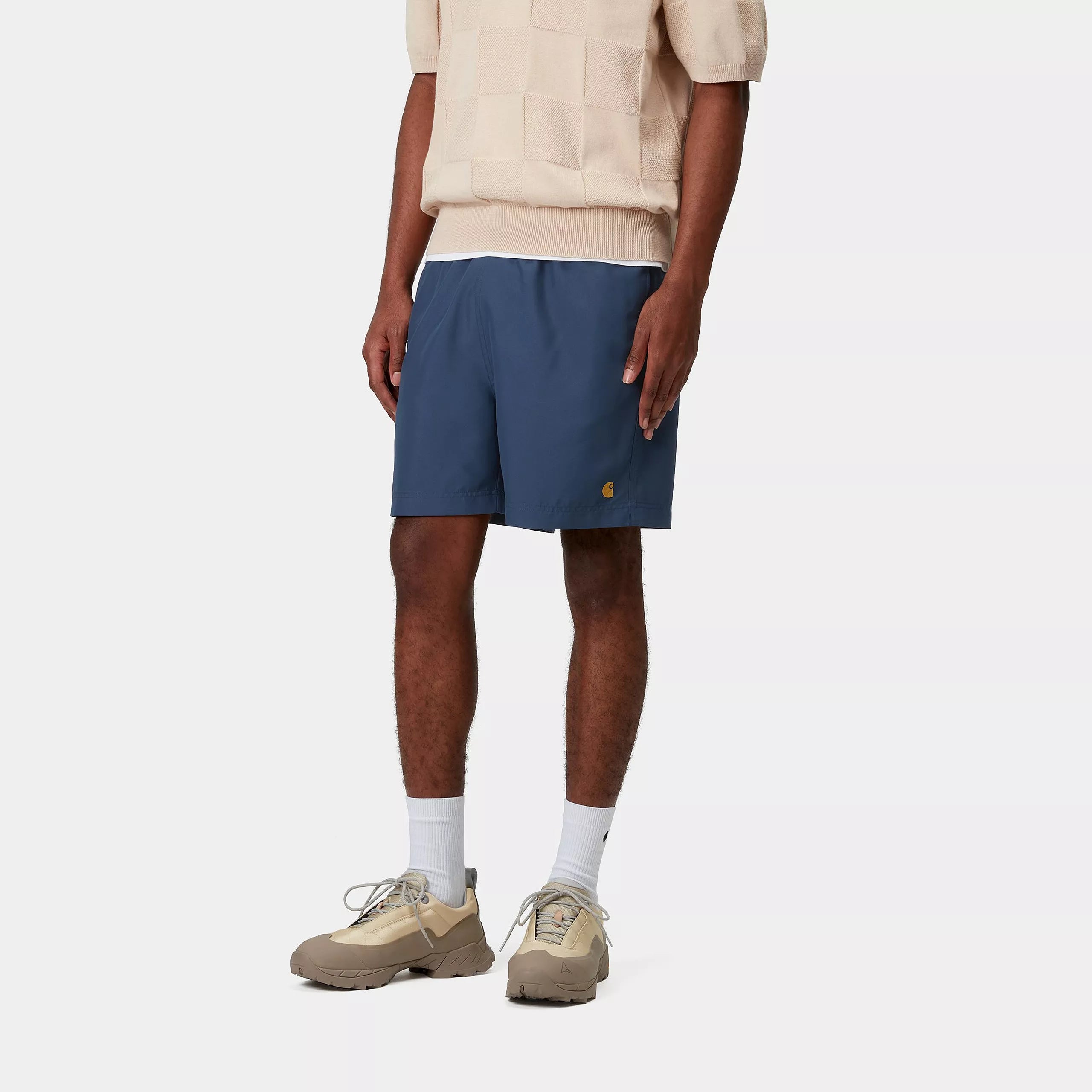CHASE SWIM TRUNKS - Dusky Blue / Gold