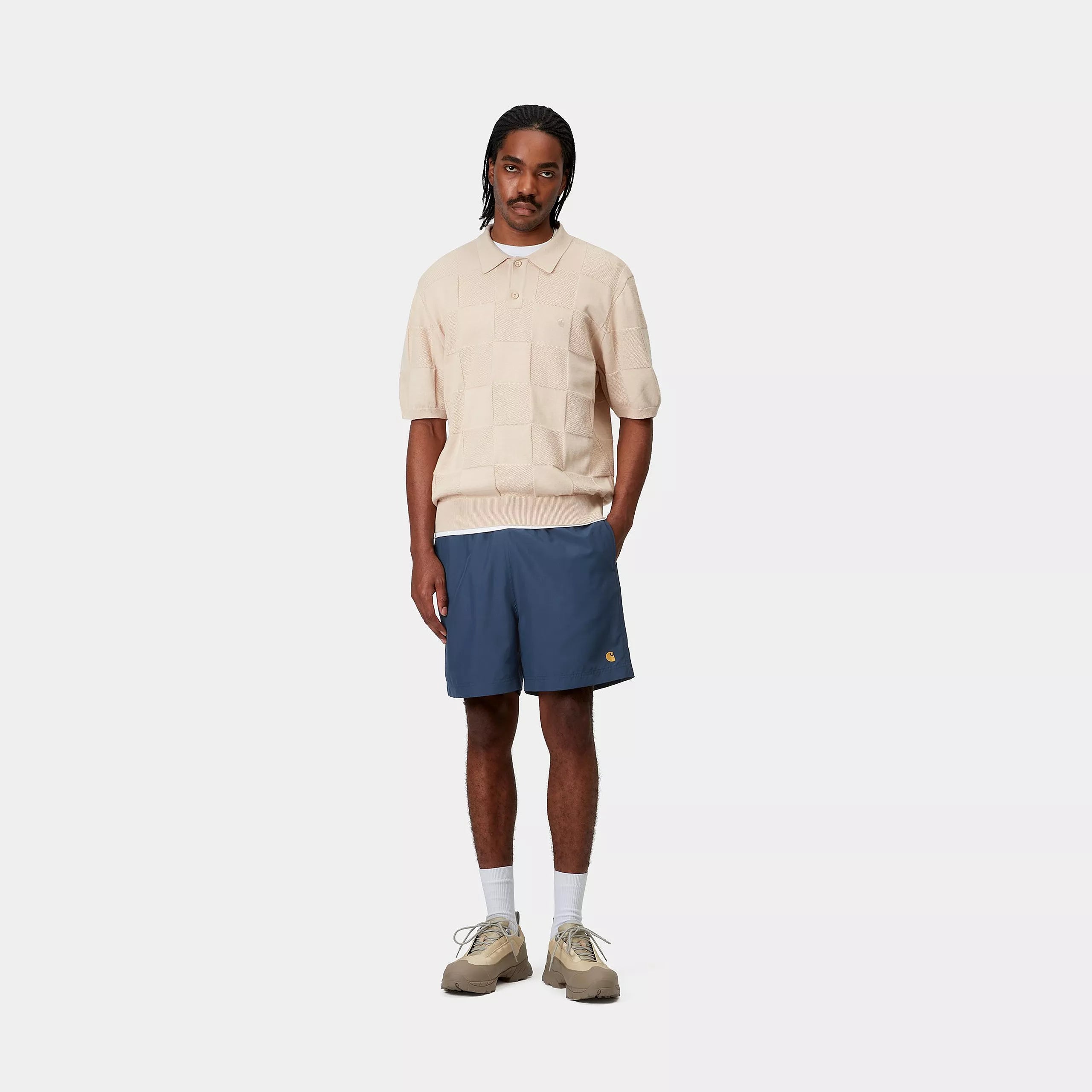 CHASE SWIM TRUNKS - Dusky Blue / Gold