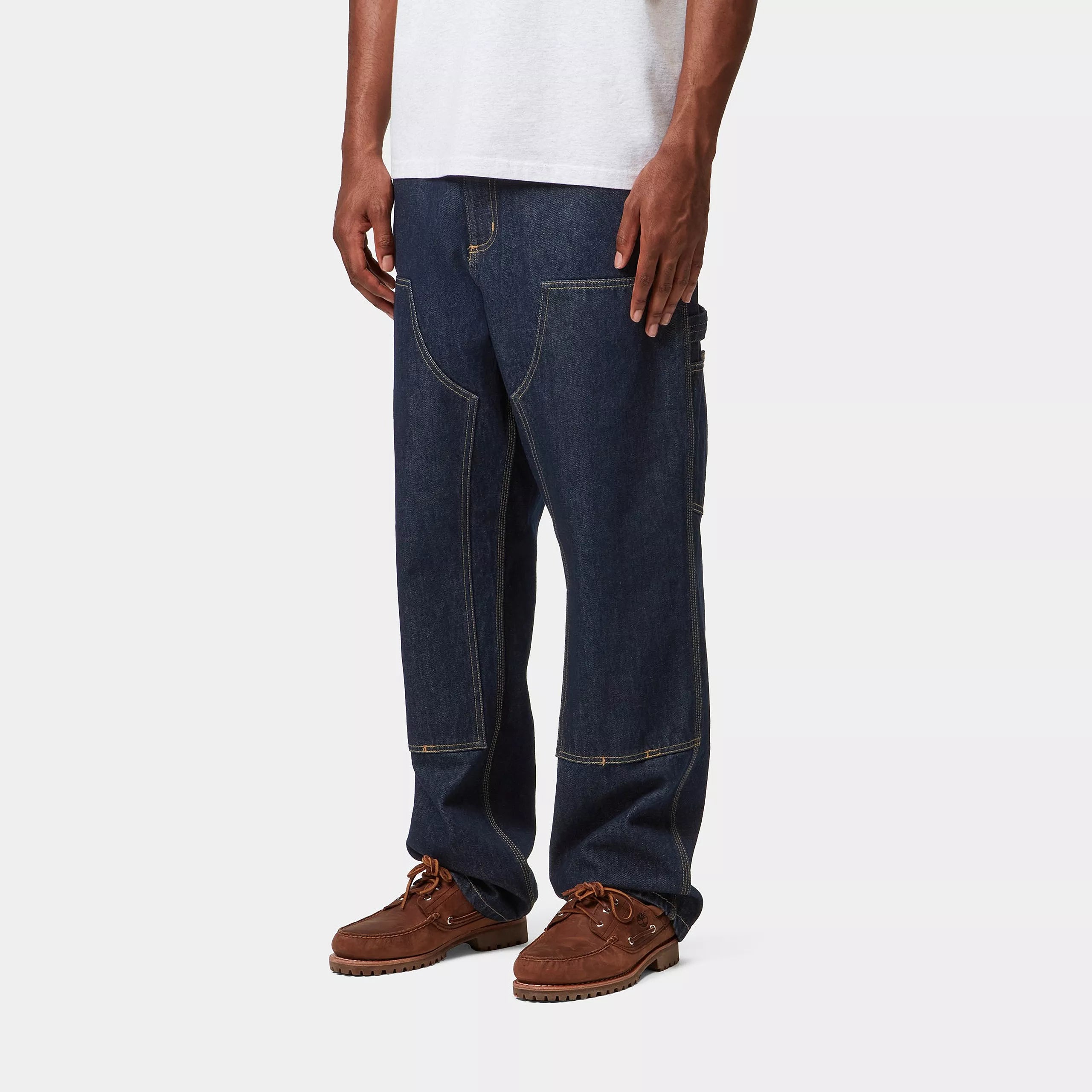 DOUBLE KNEE PANT - Blue (rinsed)