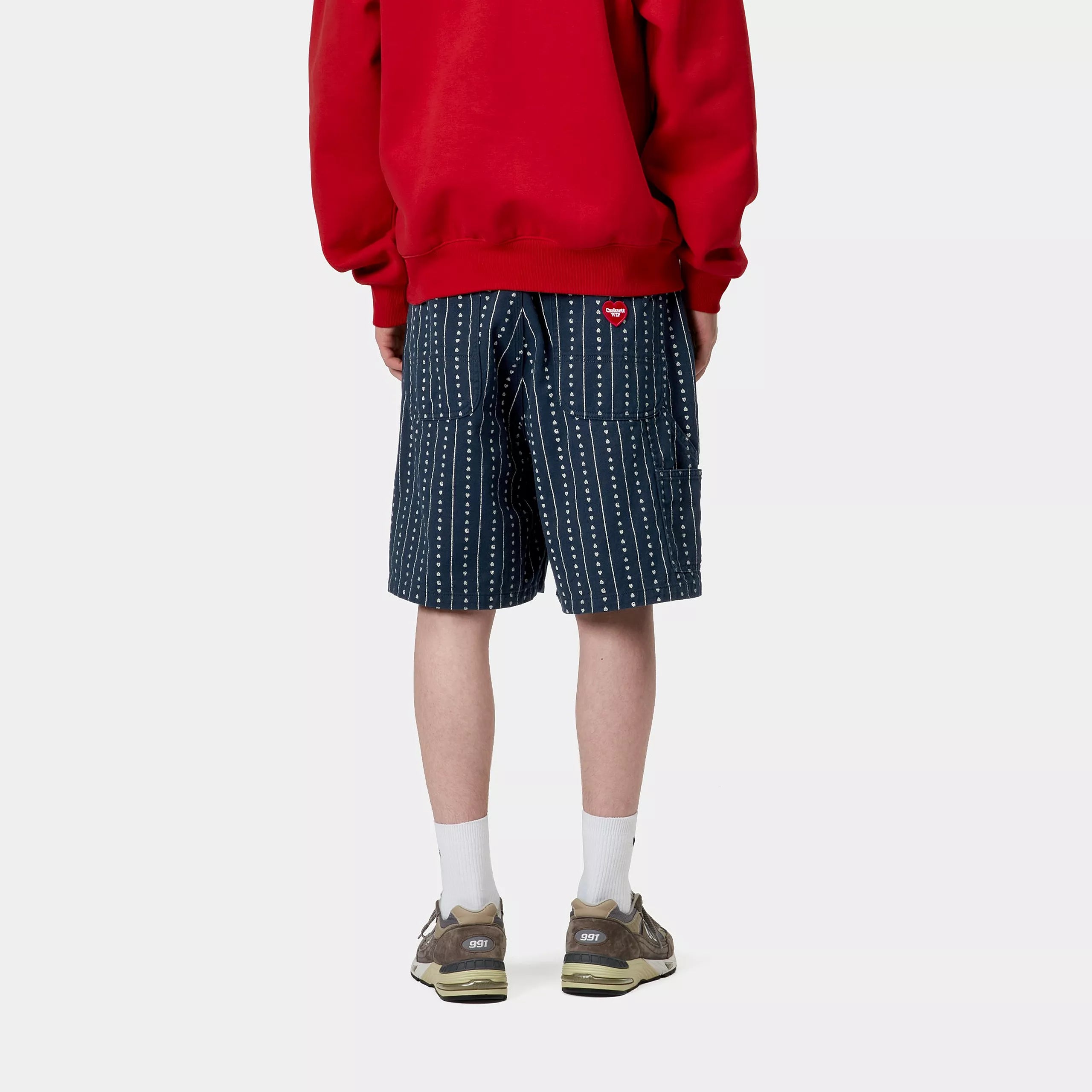 DREWE SHORT - Heart C Pinstripe, Ink / Natural (rinsed)