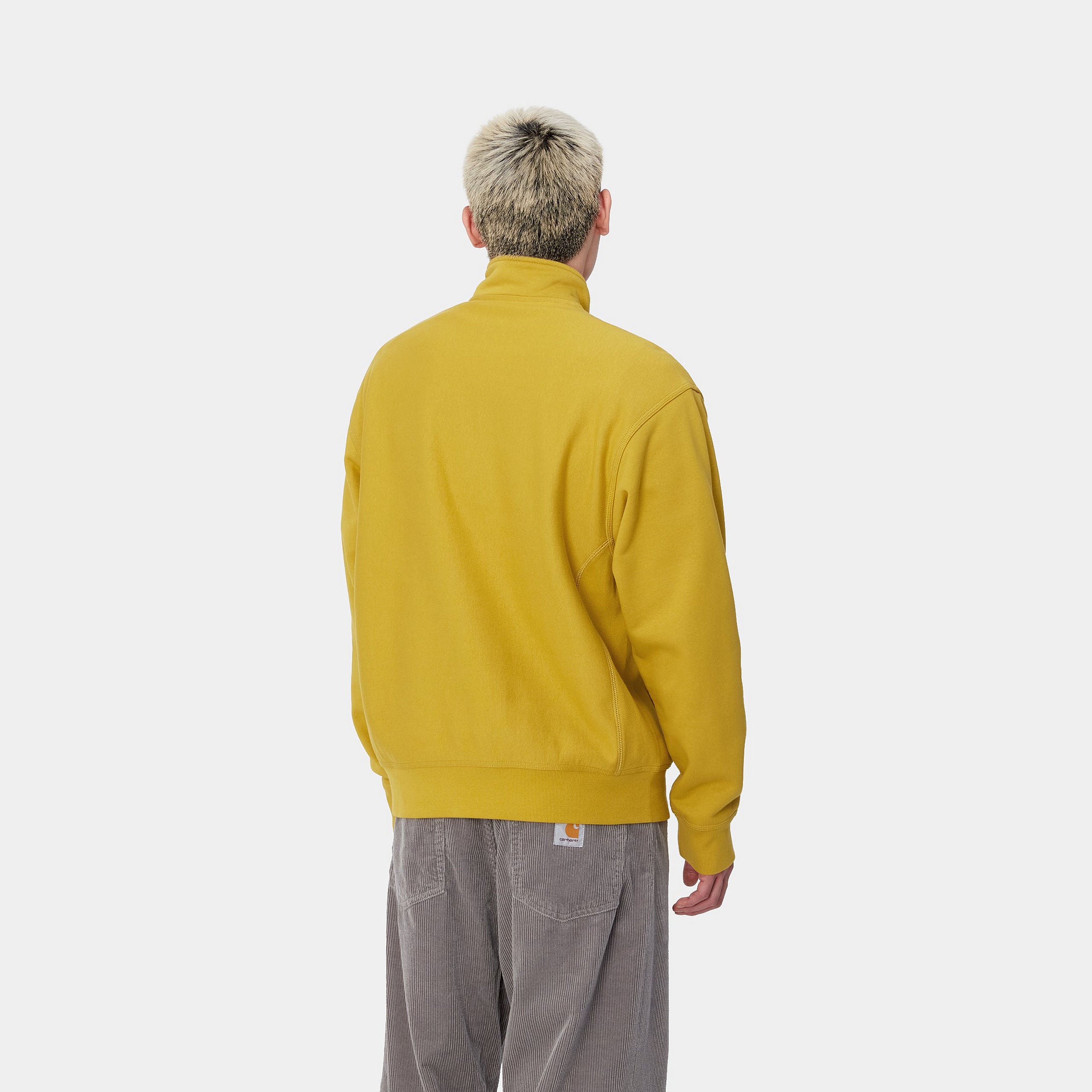 HALF ZIP AMERICAN SCRIPT SWEATSHIRT - Golden Olive
