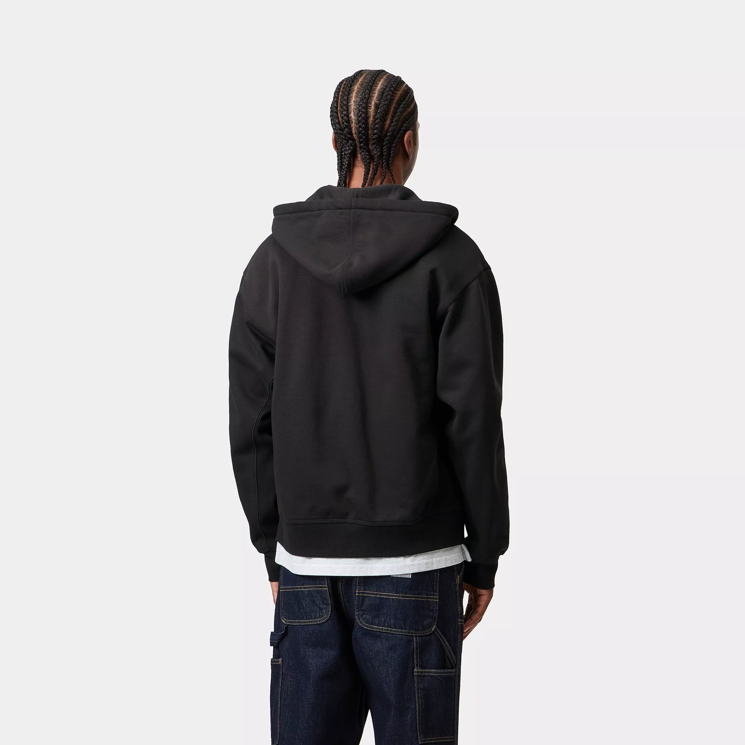 HOODED AMERICAN SCRIPT JACKET - Black