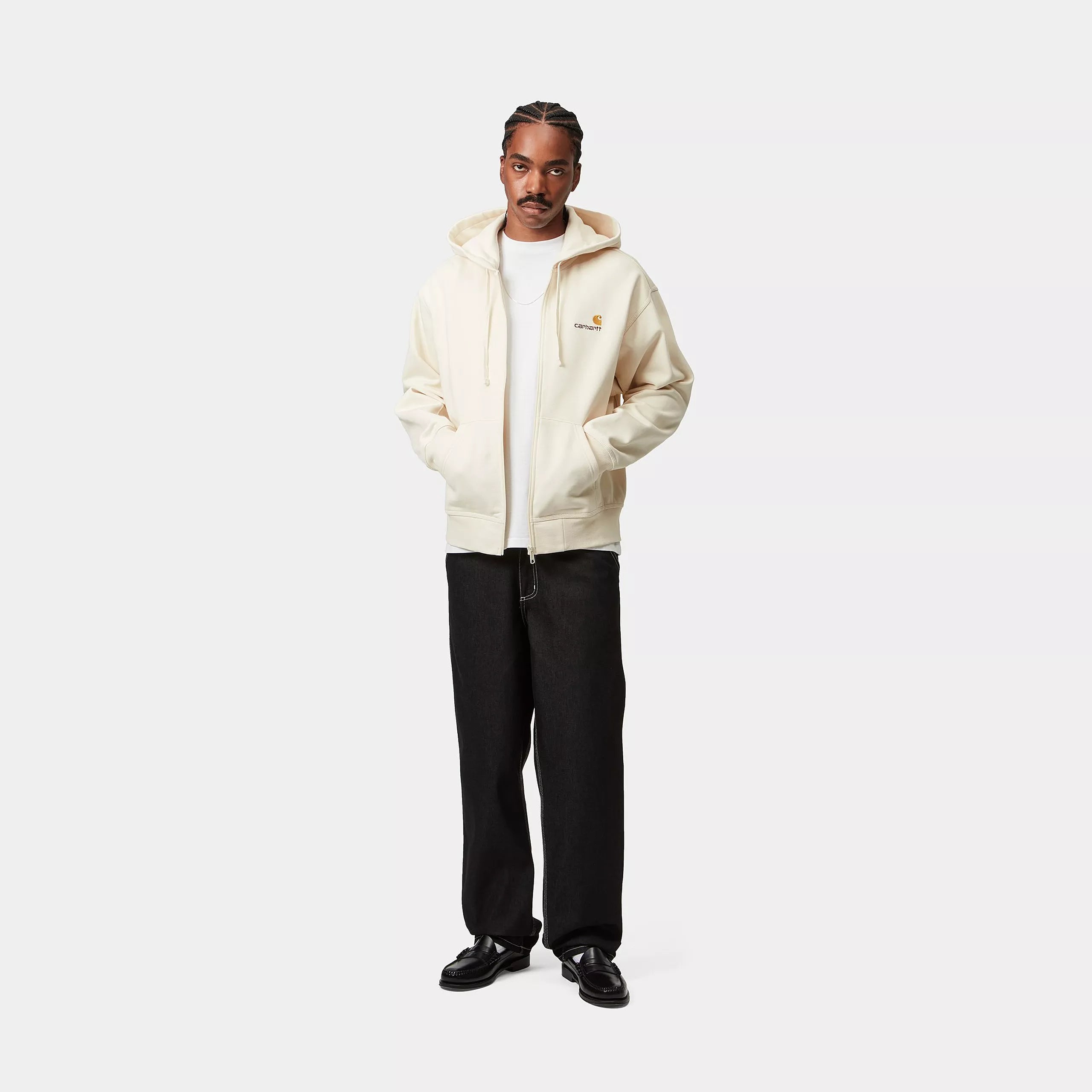 HOODED AMERICAN SCRIPT JACKET - Natural