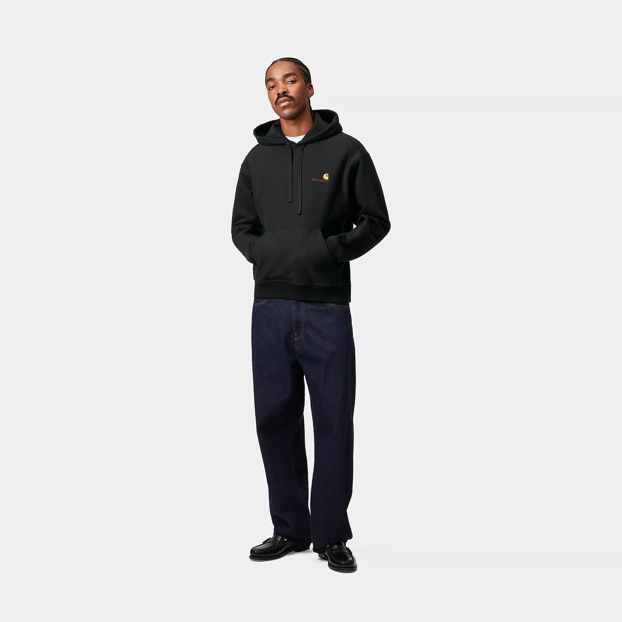 HOODED AMERICAN SCRIPT SWEAT - Black