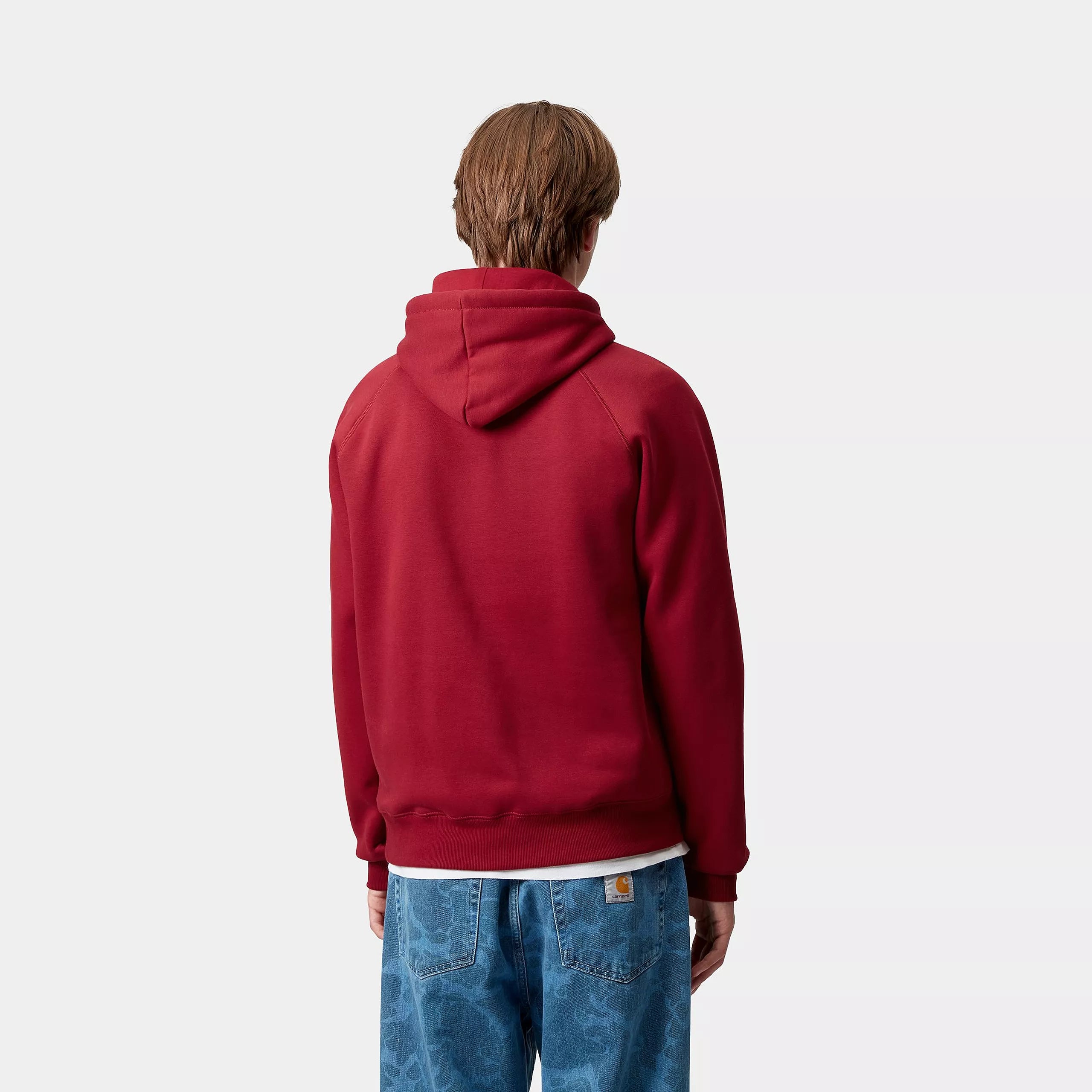 HOODED CHASE SWEAT - Scarlet / Gold