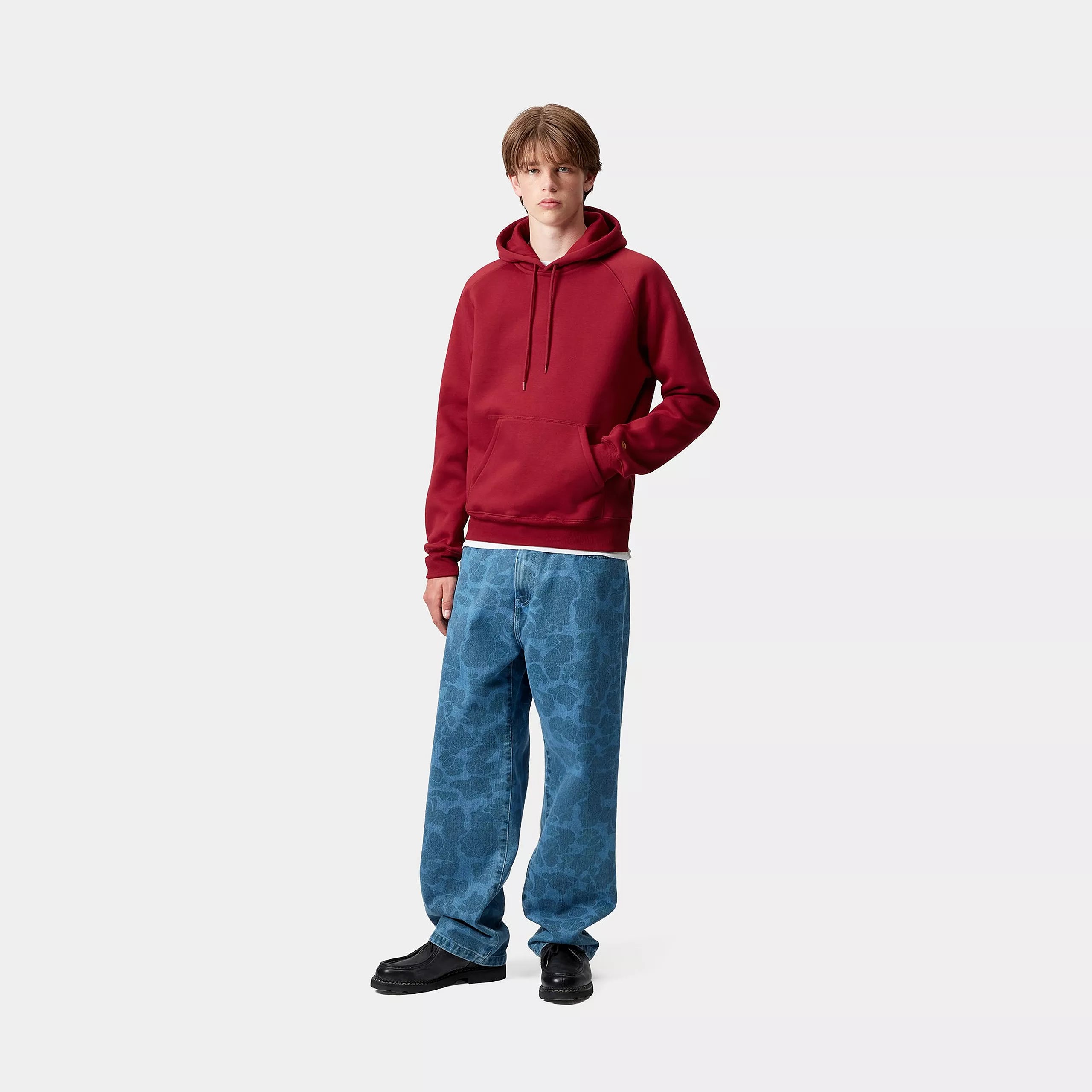 HOODED CHASE SWEAT - Scarlet / Gold