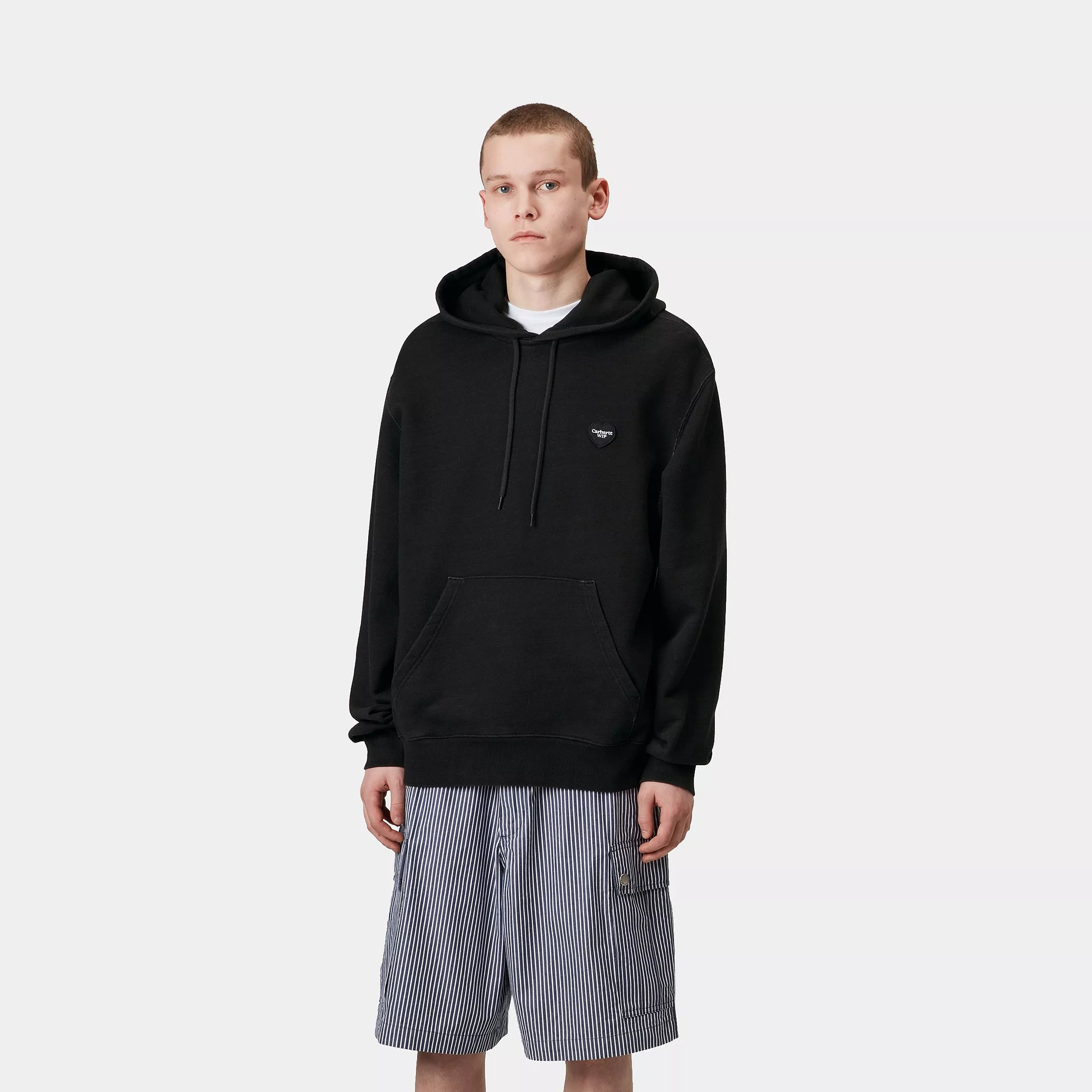 HOODED INGO SWEAT - Black (garment dyed)