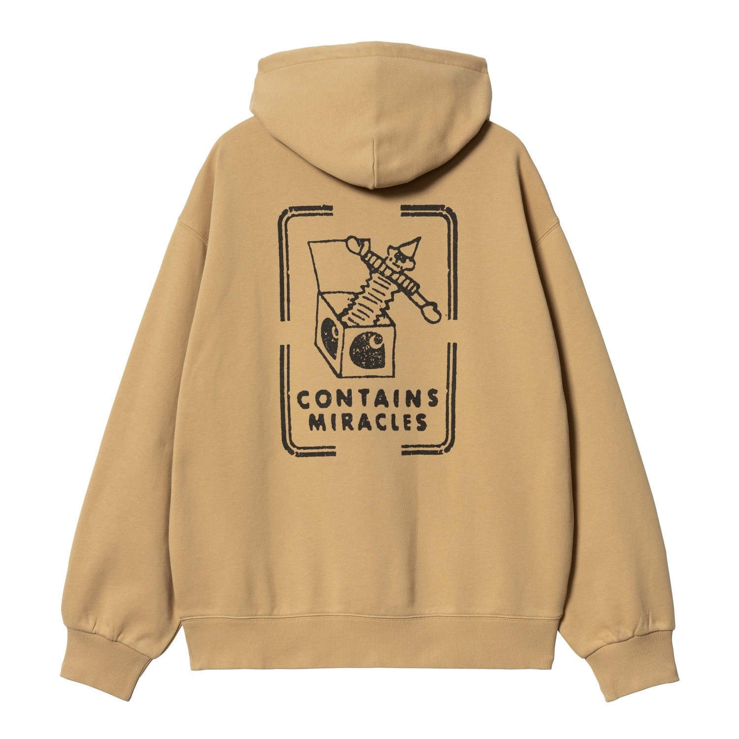 HOODED STAMP SWEAT - Bourbon / Black (stone washed)