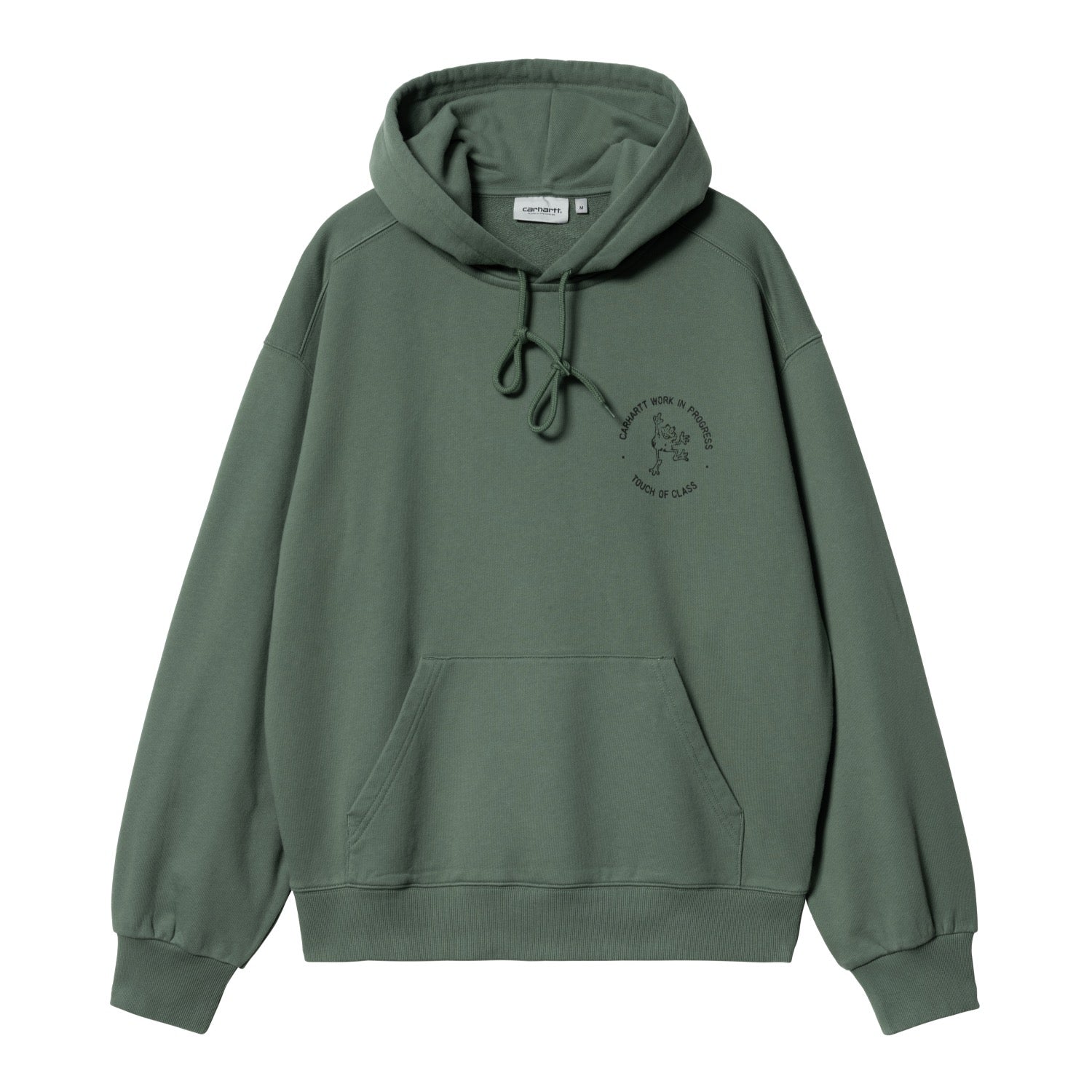 HOODED STAMP SWEAT - Duck Green / Black (stone washed)