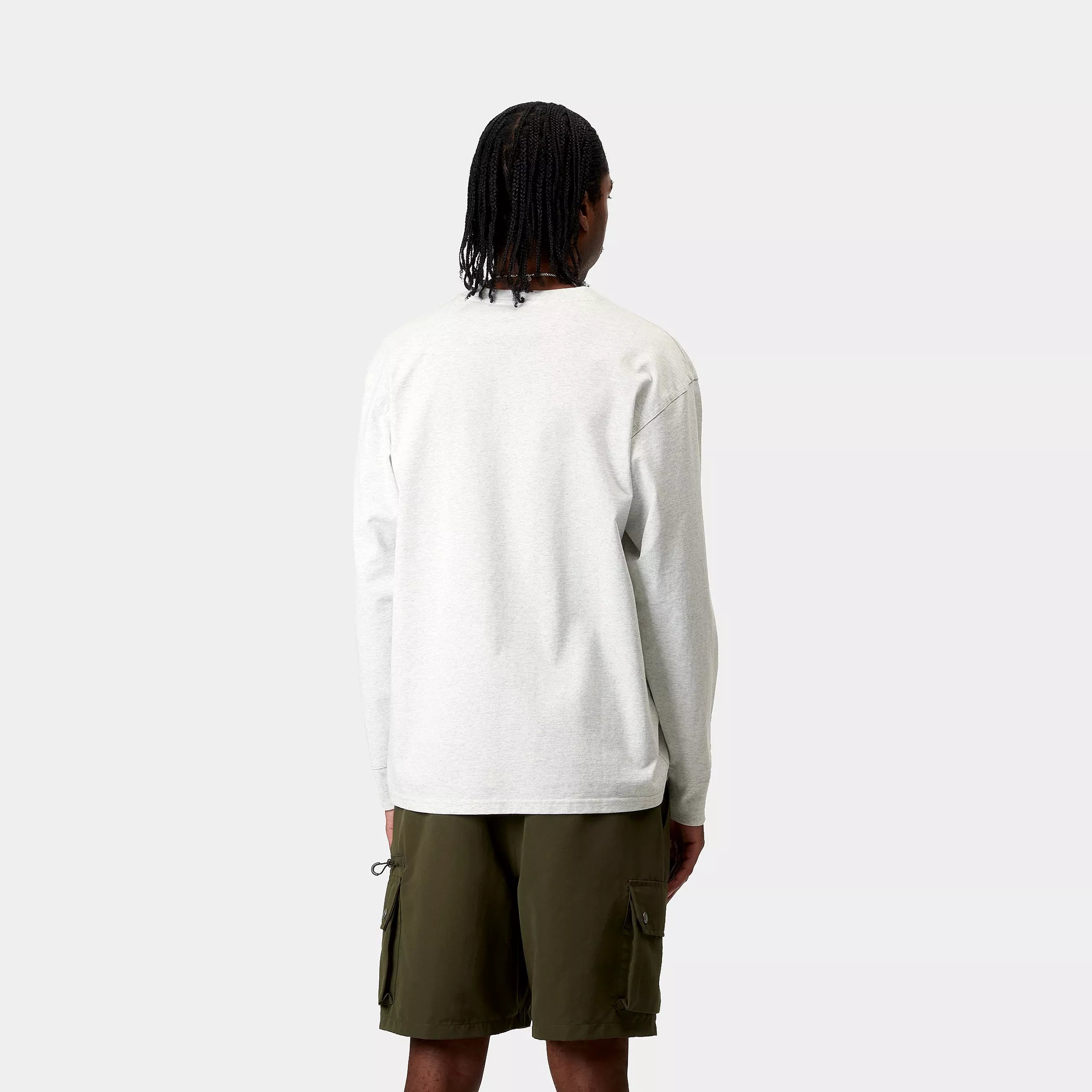 L/S AMERICAN SCRIPT T-SHIRT - Ash Heather
