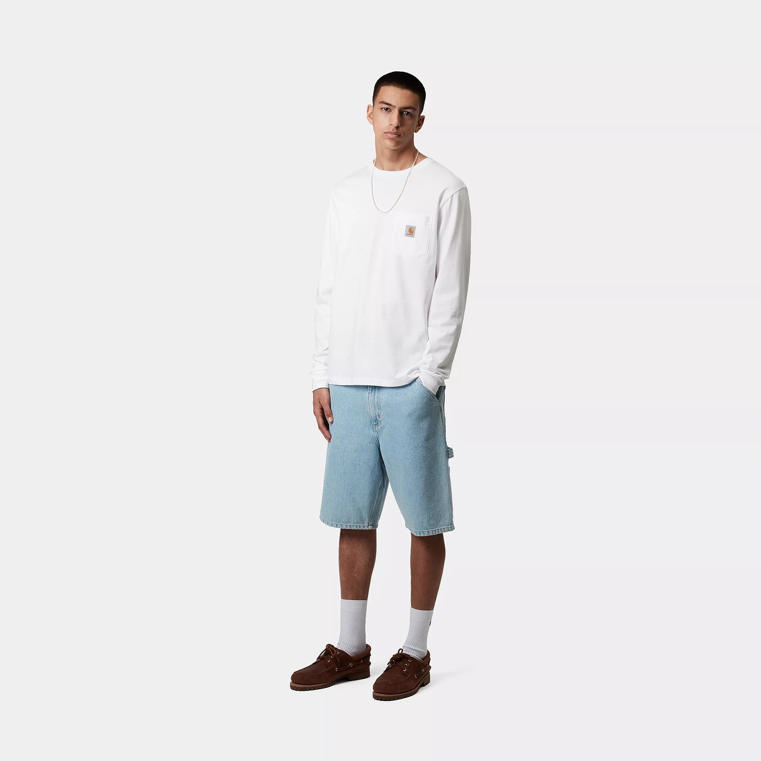L/S POCKET T-SHIRT - White
