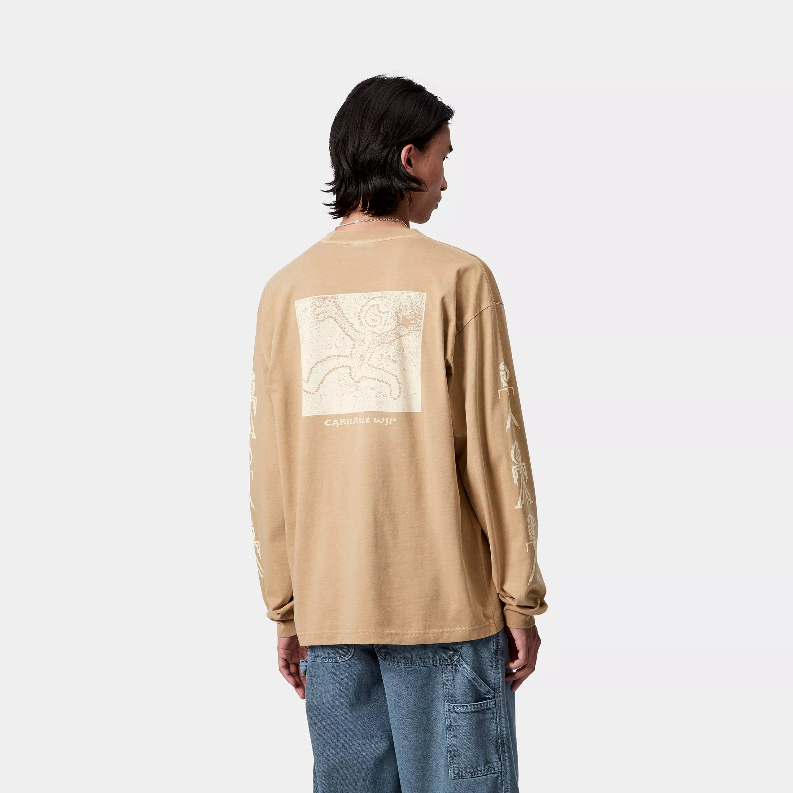 L/S TERRESTRIAL T-SHIRT - Dusty H Brown / Natural (pigment garment dyed)
