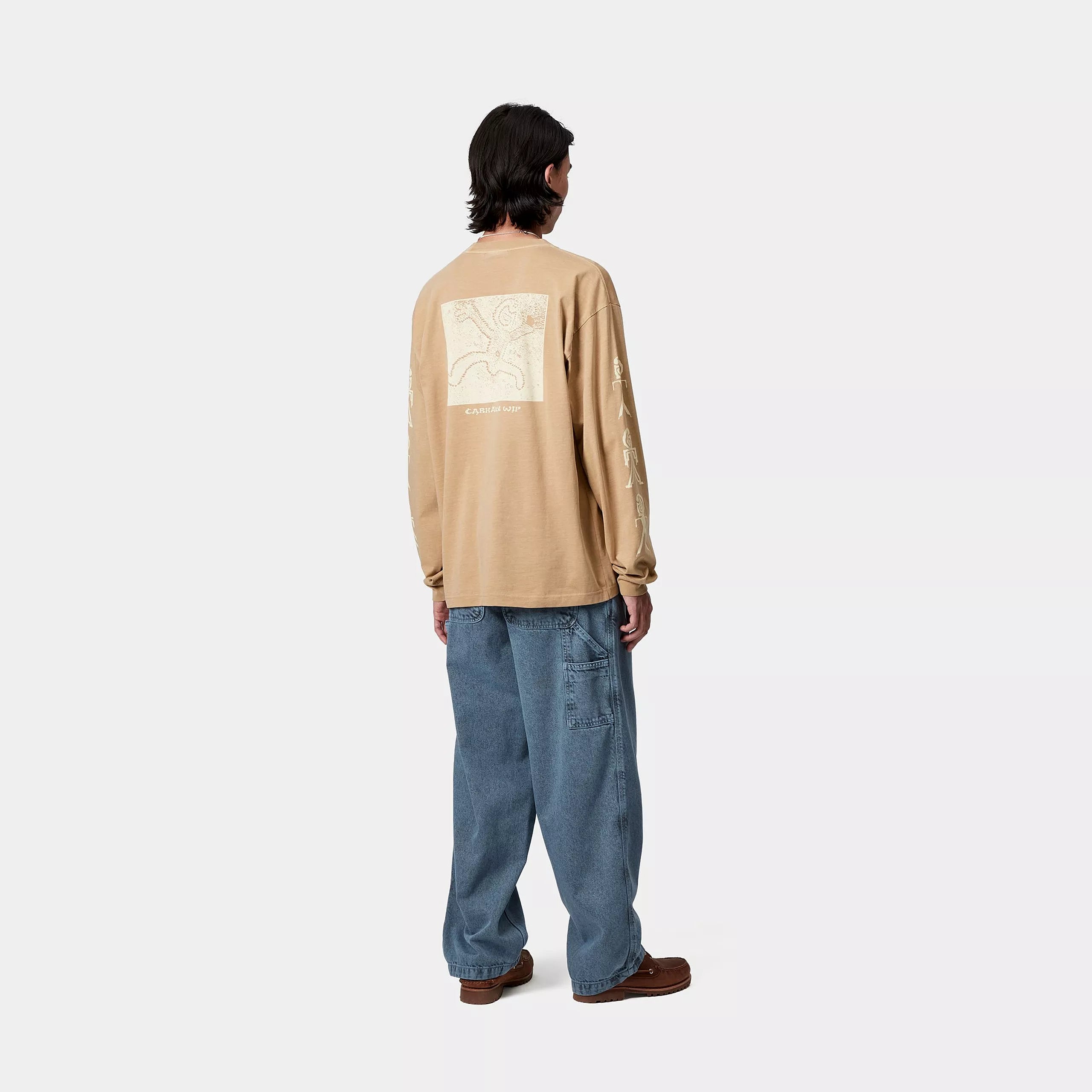 L/S TERRESTRIAL T-SHIRT - Dusty H Brown / Natural (pigment garment dyed)