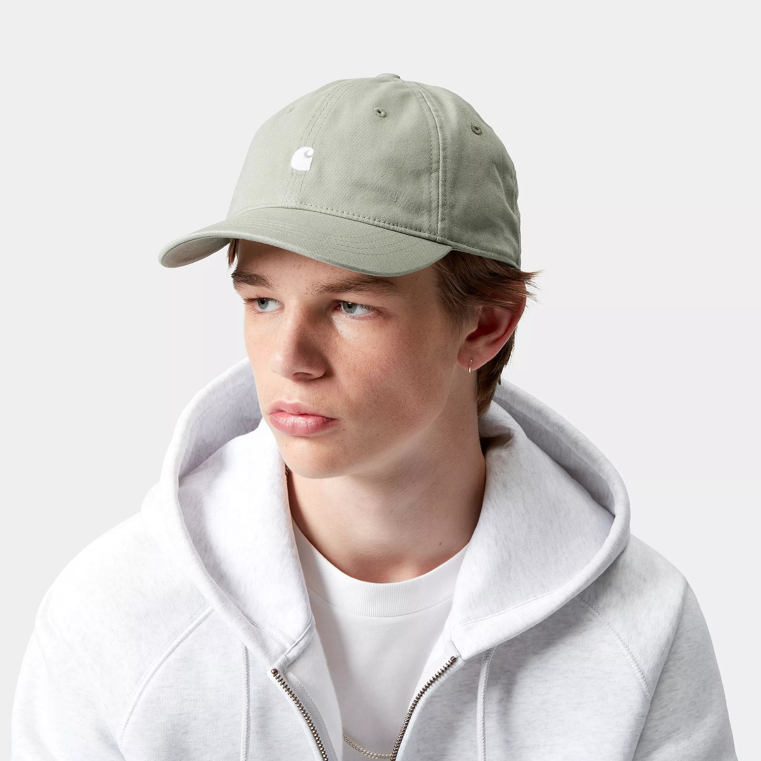 MADISON LOGO CAP - Pale Olive / White