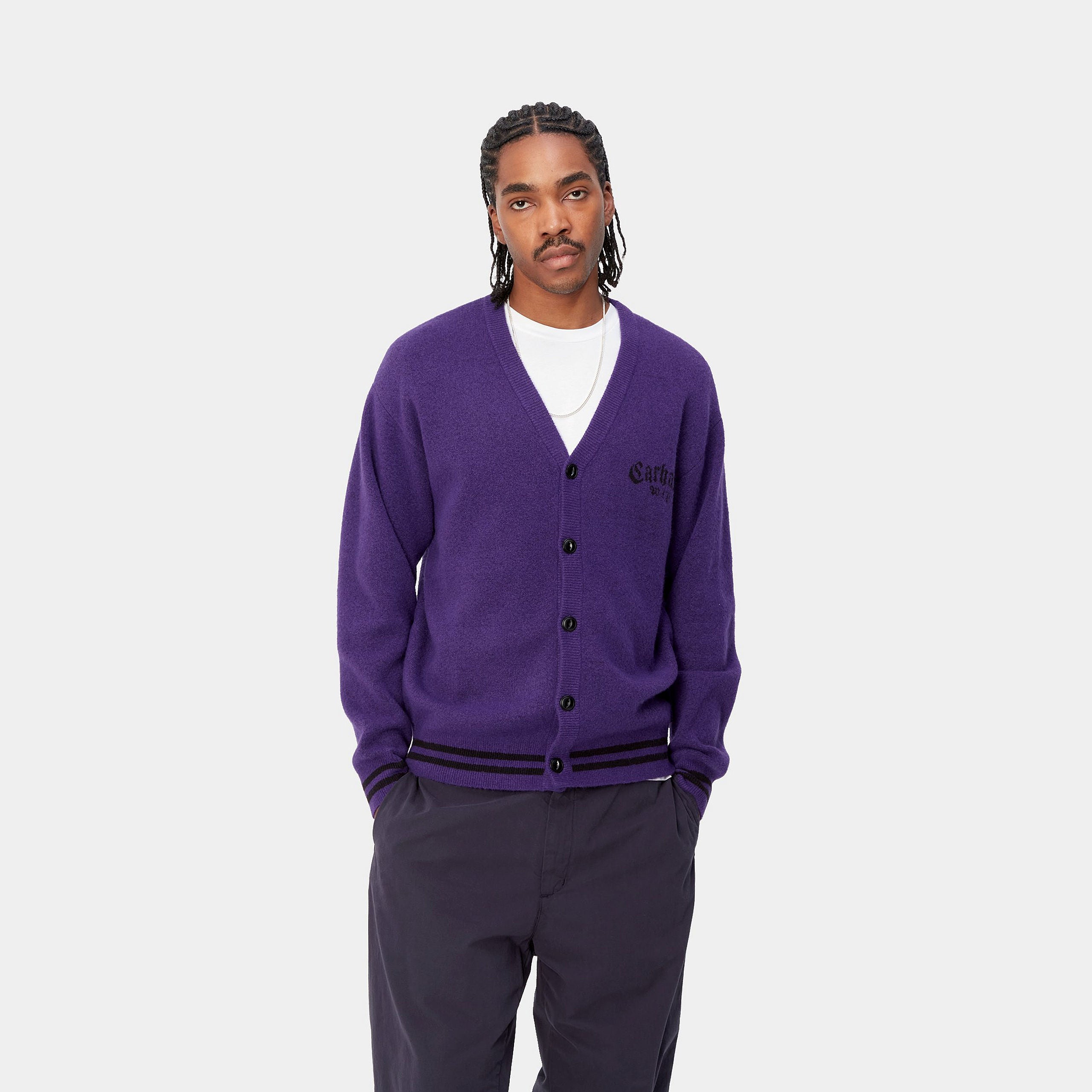 ONYX CARDIGAN - Tyrian / Black